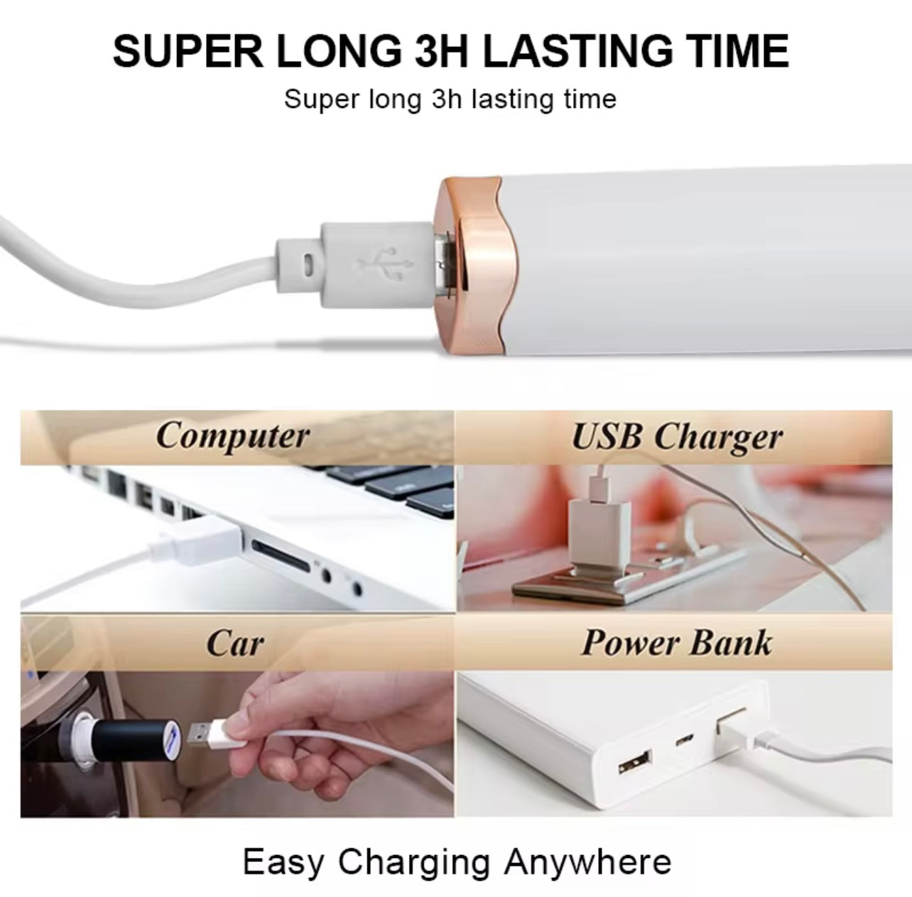 Electric Heated Eyelash Curler – USB Rechargeable with 3 Heat Settings & Dual-Purpose Brush Head