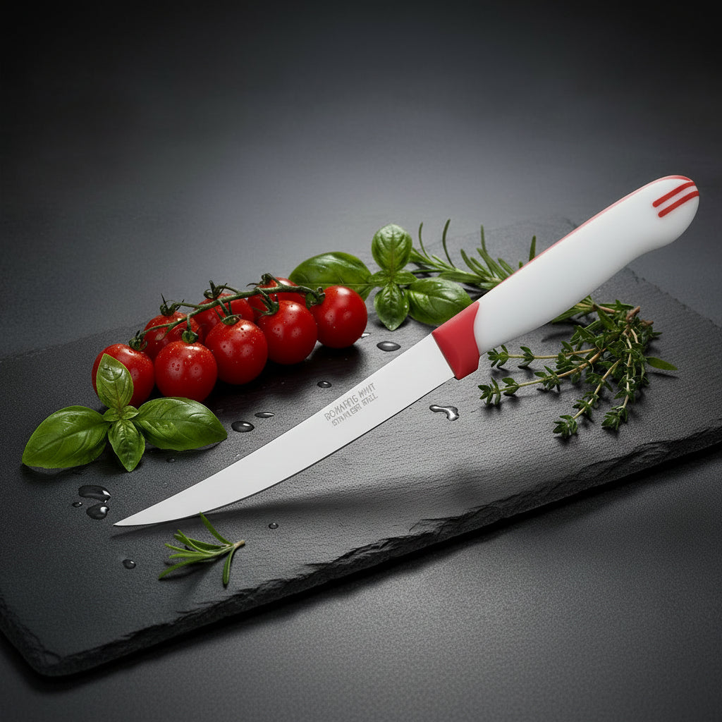 2pcs Premium Stainless Steel Tomato & Snack Knives Set – Sharp Serrated Edge for Effortless Cutting