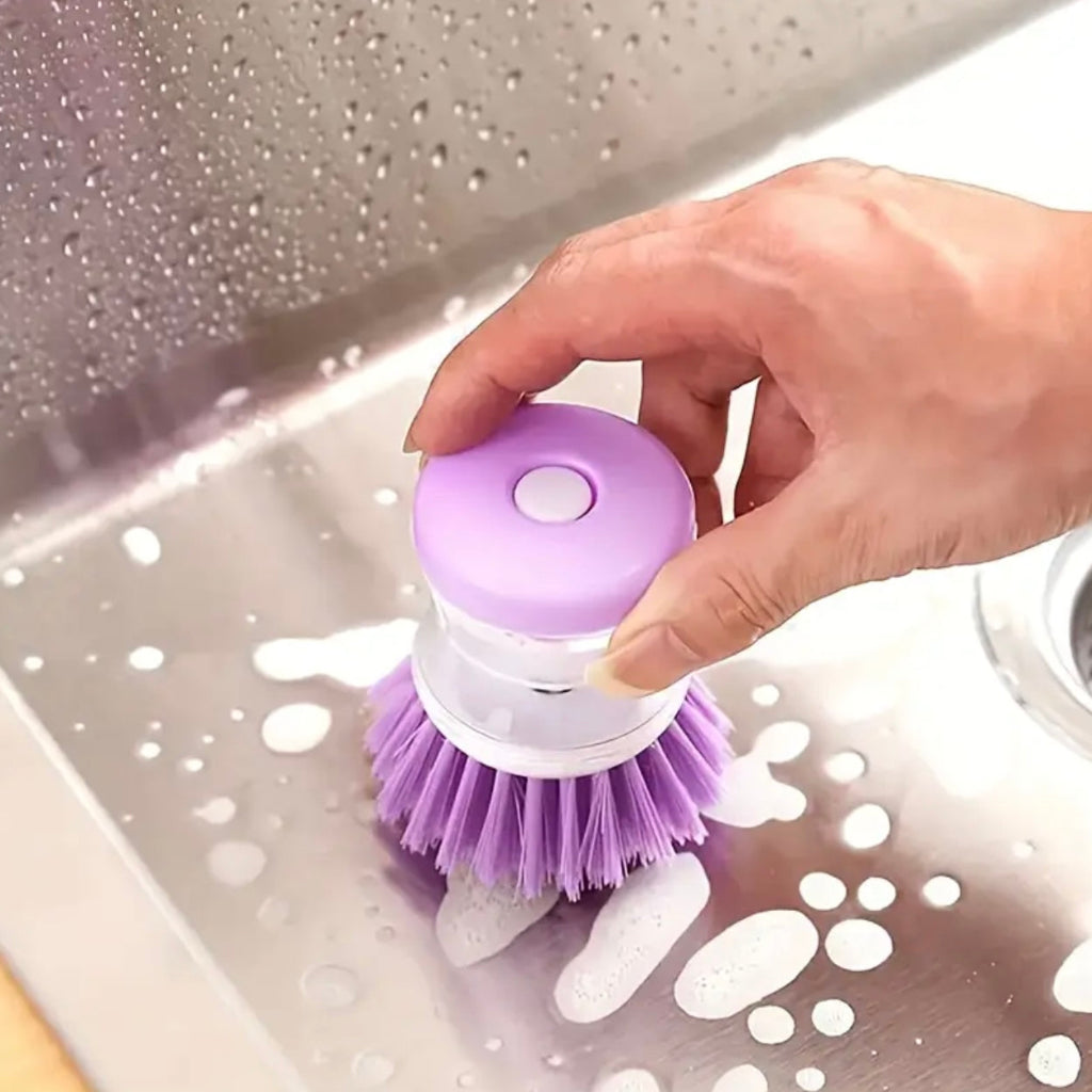 فرشاة تنظيف وعاء المطبخ متعددة الوظائف – أداة محمولة لغسل الأطباق السائلة