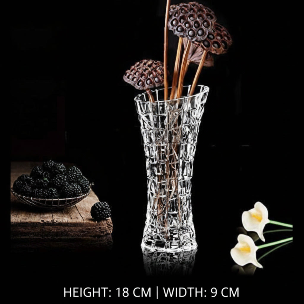 Transparent Flower Glass Vase – Elegant Home Décor
