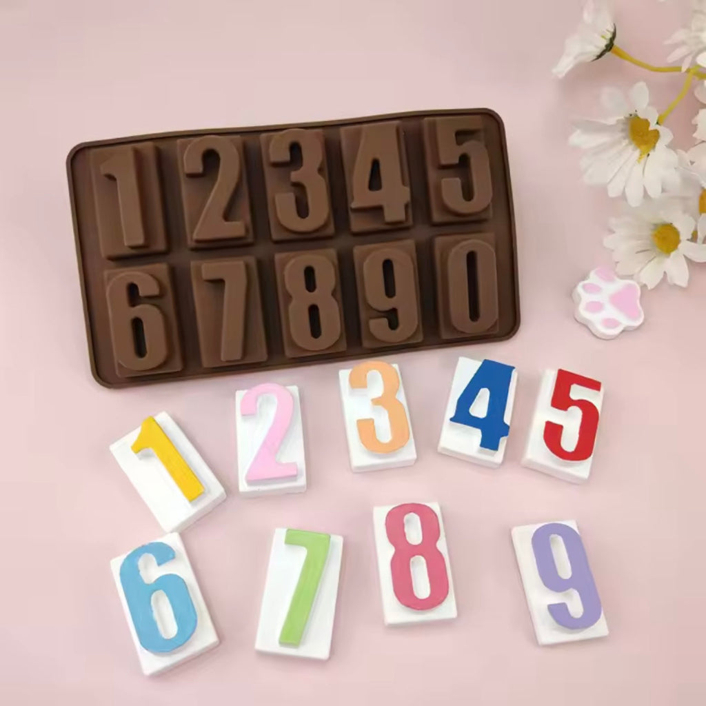 0-9 Number Silicone Mold β Crayons, Candles, Chocolate & DIY Crafts