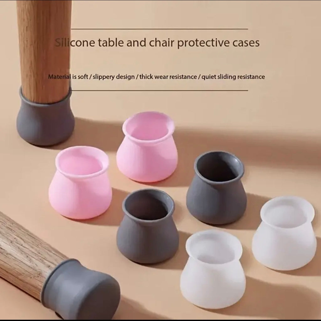 8 قطع من واقيات أرجل الكرسي العالمية - حماية أرضية سميكة ومضادة للانزلاق وصامتة