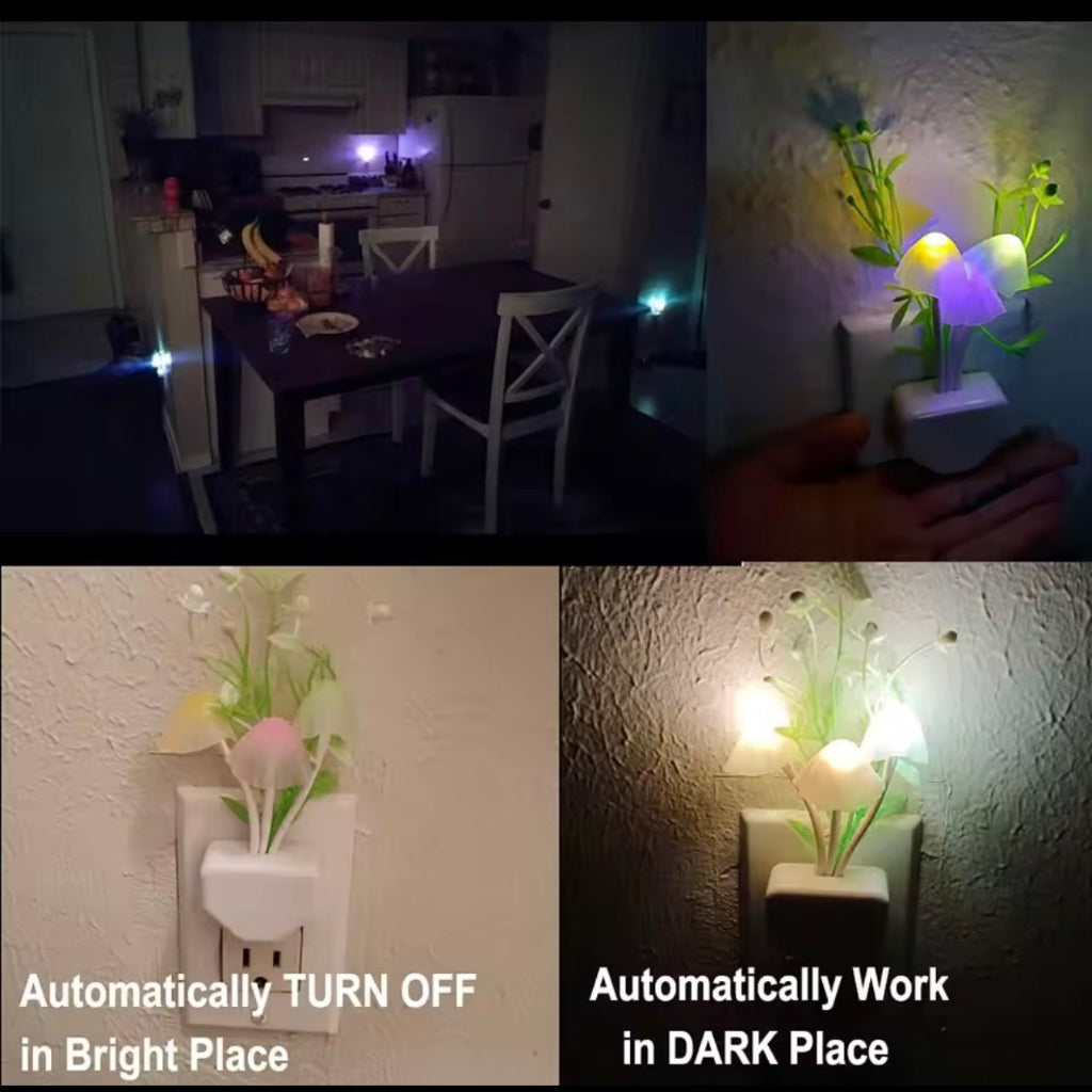 ضوء ليلي بمستشعر LED - ضوء ليلي من السيليكون على شكل زهرة ملونة