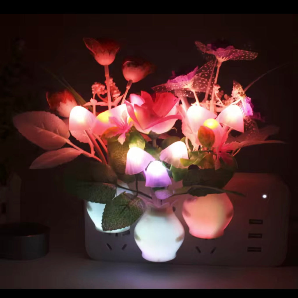 Colorfullight LED Flower Plant Colorful Light US A Plug in Wall Lamp