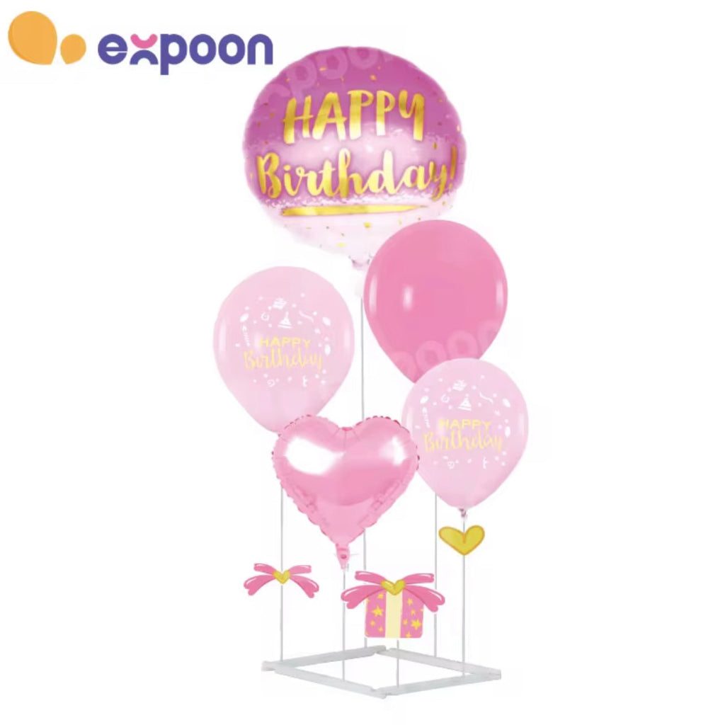 High Quality Blue Pink Black Matte Printing Latex Balloon Set Part Tabletop Decoration Subblies with Stand for Birthday party...