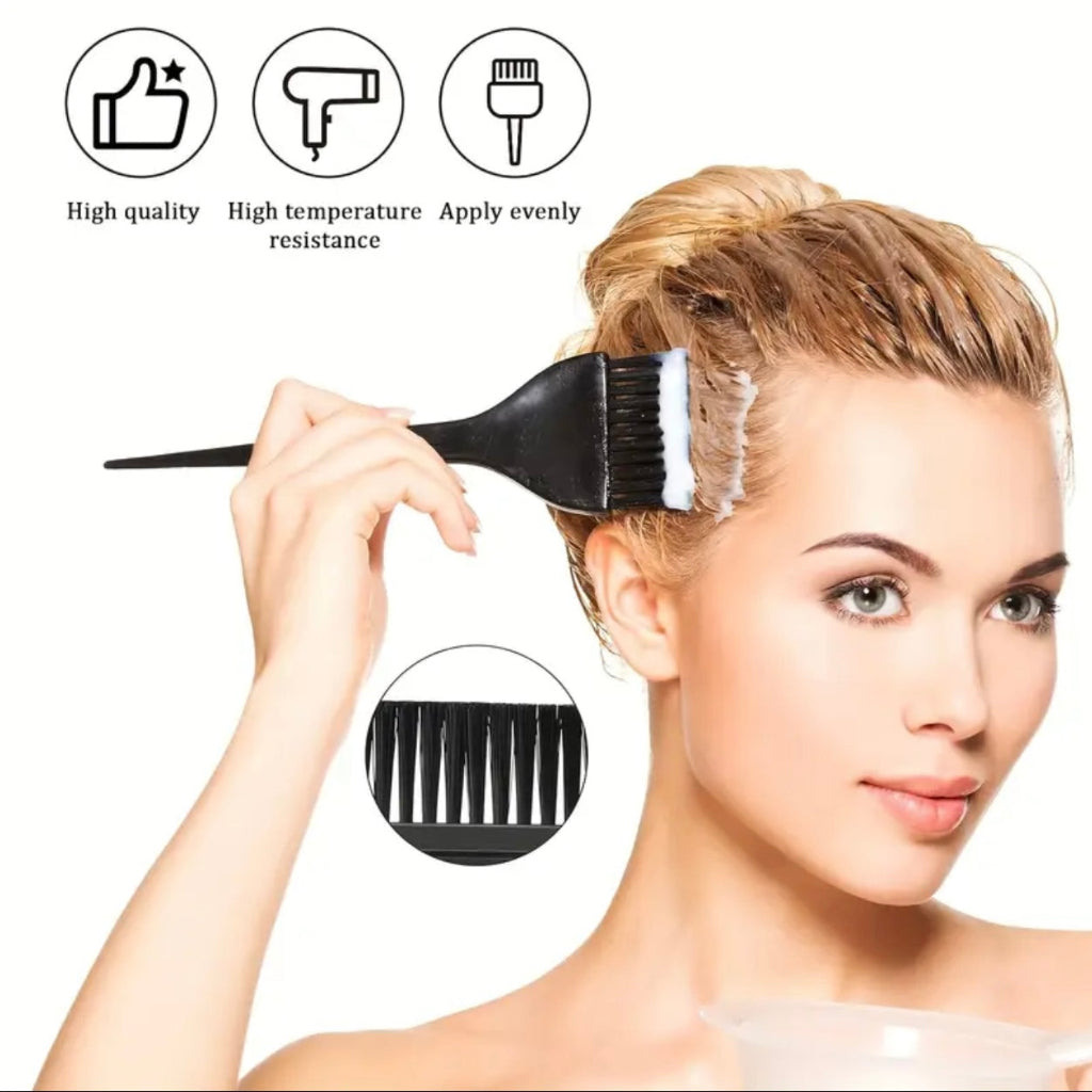 مجموعة فرش صبغ الشعر الاحترافية - 3 قطع للصالون والاستخدام المنزلي