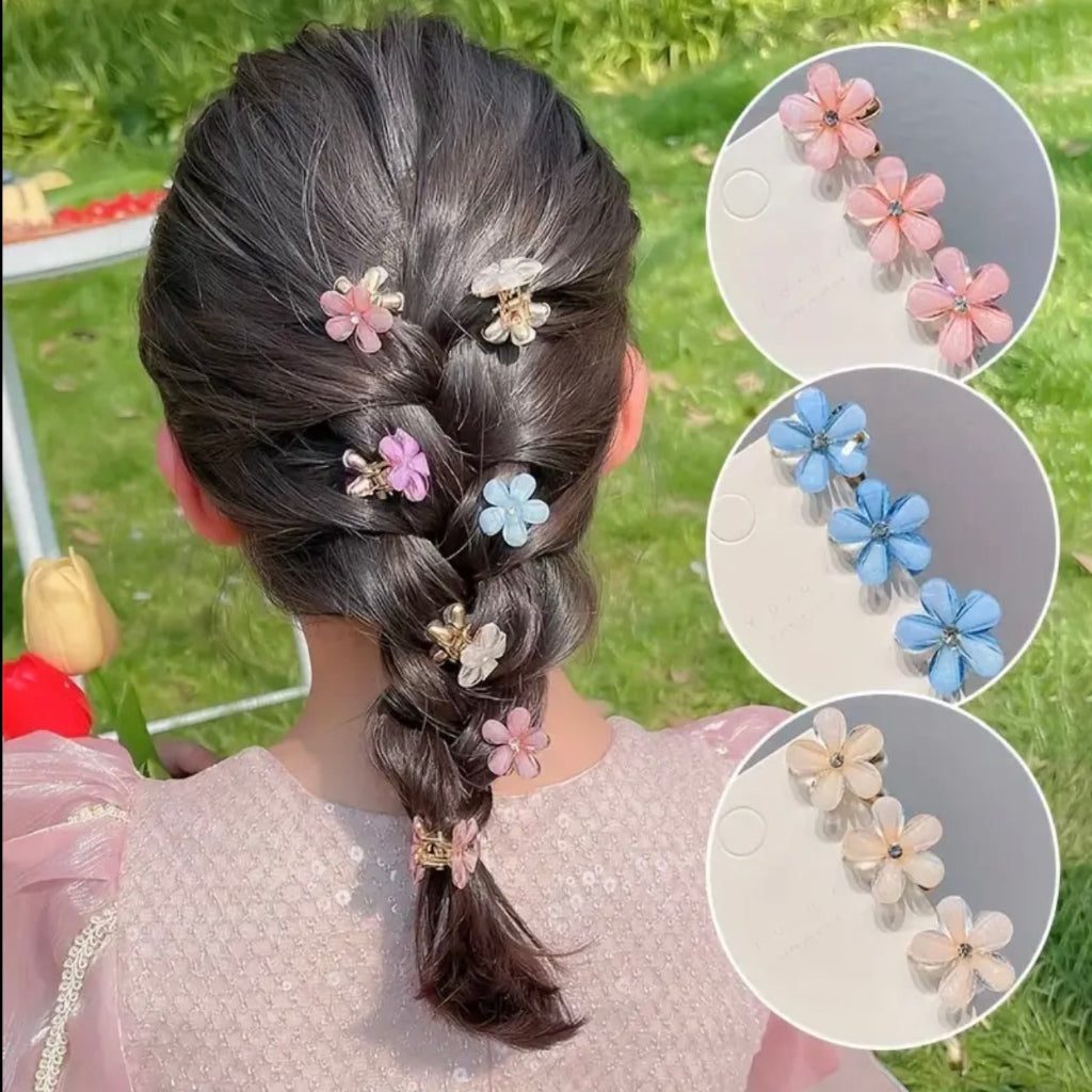 12pcs/set Sparkling Princess Head Clip with Faux Pearls and Crystals - Perfect for Flower Crowns and Bangs