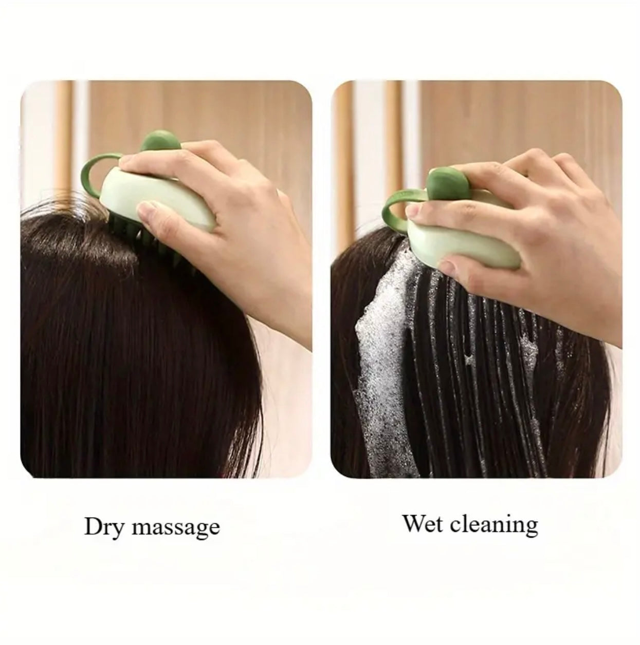 Versatile Soft Rubber Hair Washing & Brushing Tool – Wet & Dry Use