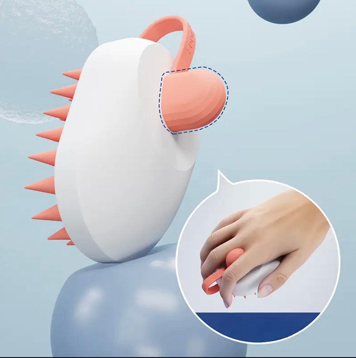 Versatile Soft Rubber Hair Washing & Brushing Tool – Wet & Dry Use