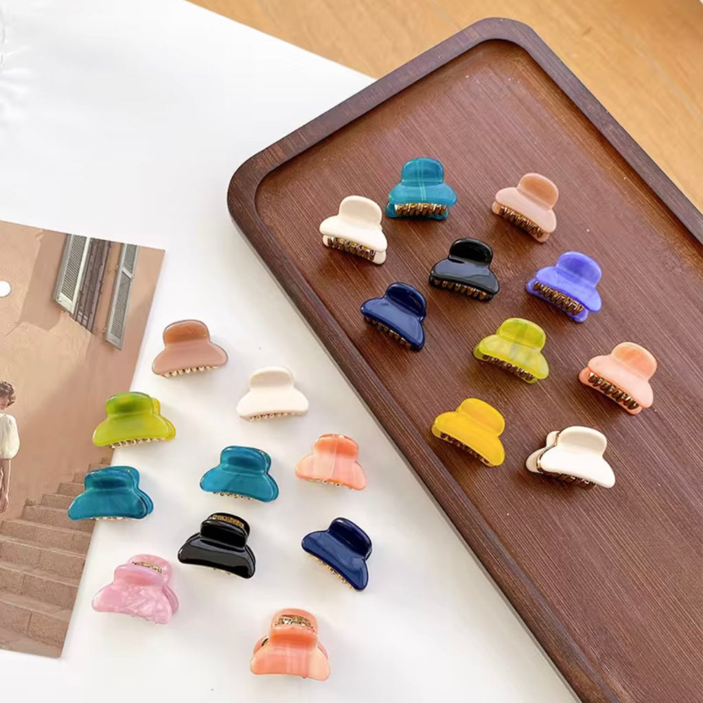 Mini Acetate Hair Claw Clips Set – 6pcs Cute & Stylish Accessories for Women