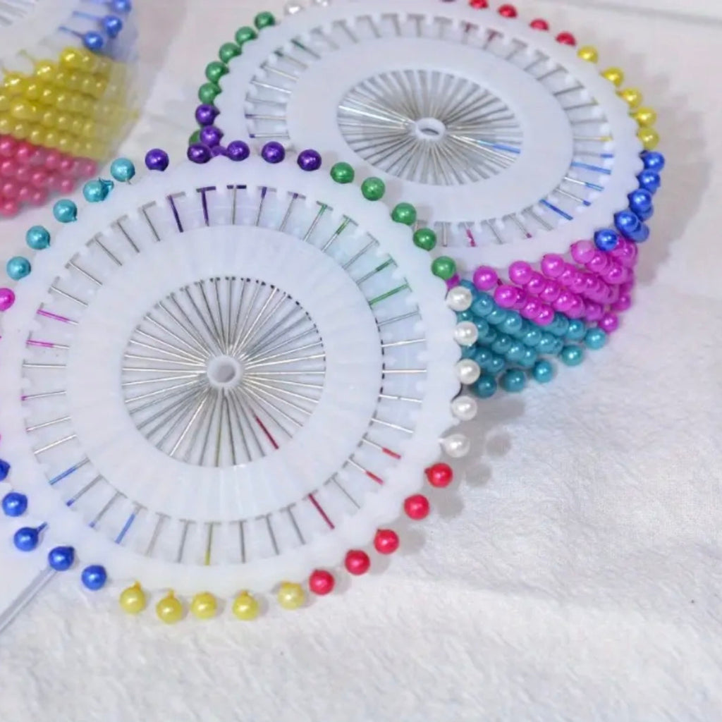 دبابيس مستقيمة لتحديد موضع خياطة القماش - دبابيس متعددة الألوان لؤلؤية وكلاسيكية باللون الأسود/الأبيض للخياطة والحرف اليدوية