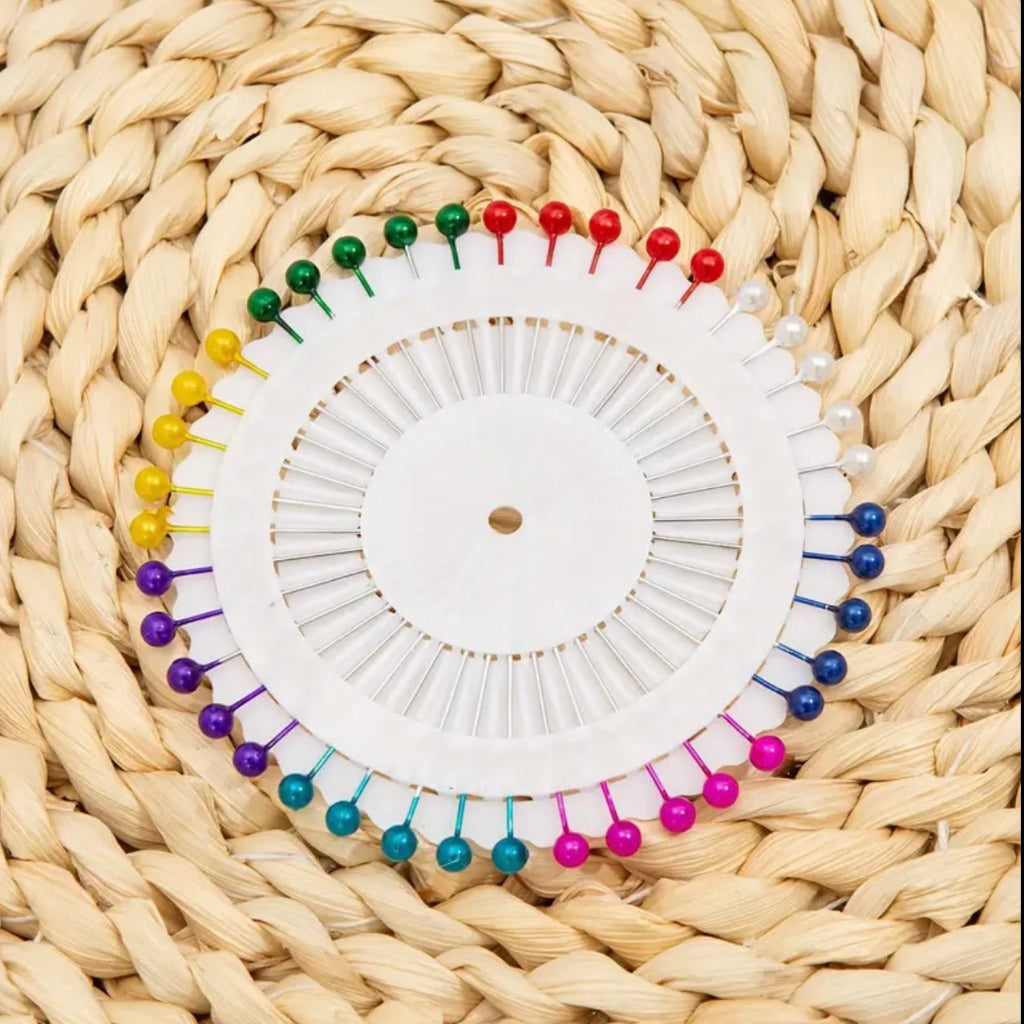 1pc Fabric Sewing Positioning Straight Pins – Pearlescent Multi-Color & Classic Black/White Pins for Tailoring & Crafts