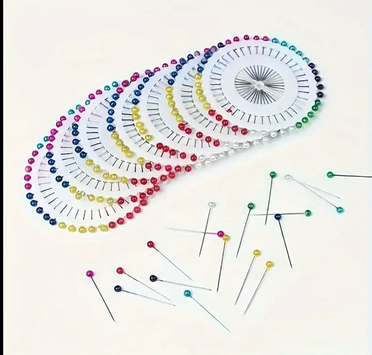 دبابيس مستقيمة لتحديد موضع خياطة القماش - دبابيس متعددة الألوان لؤلؤية وكلاسيكية باللون الأسود/الأبيض للخياطة والحرف اليدوية