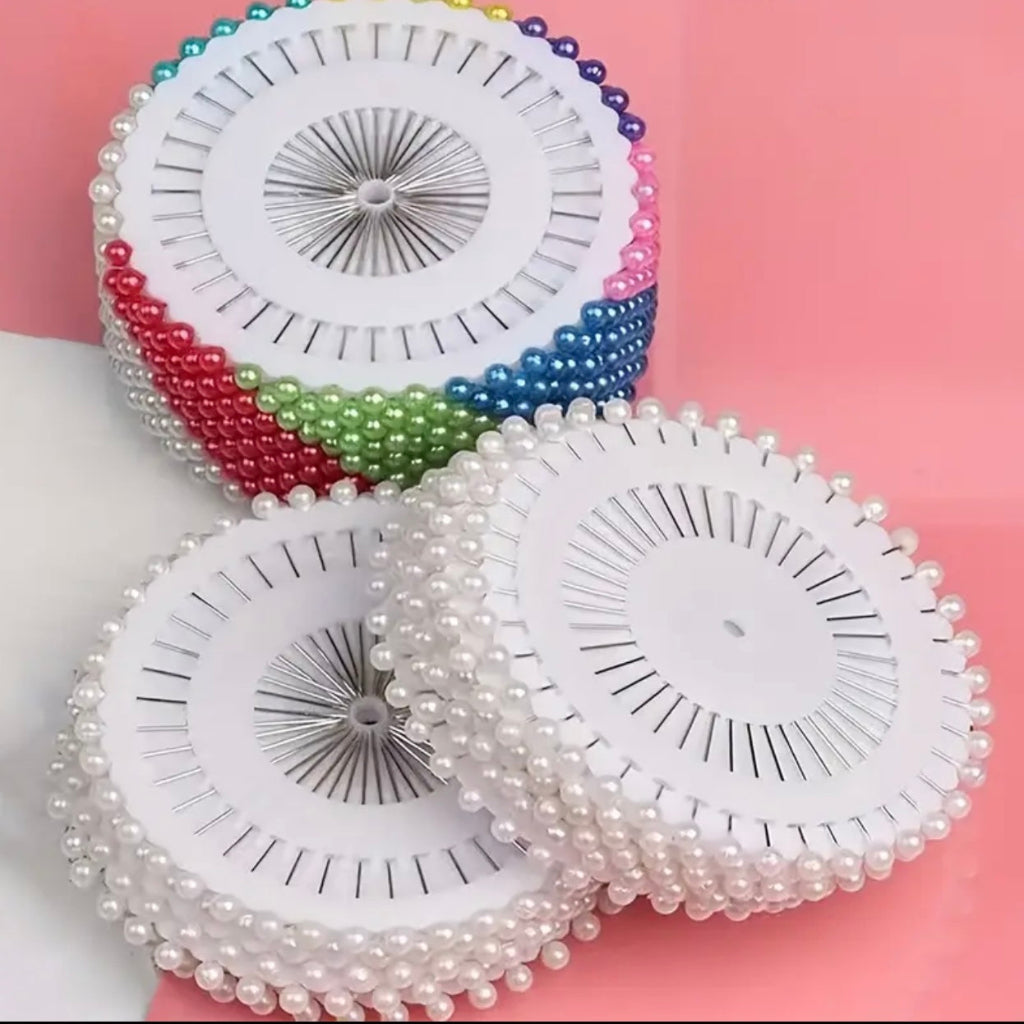 1pc Fabric Sewing Positioning Straight Pins – Pearlescent Multi-Color & Classic Black/White Pins for Tailoring & Crafts