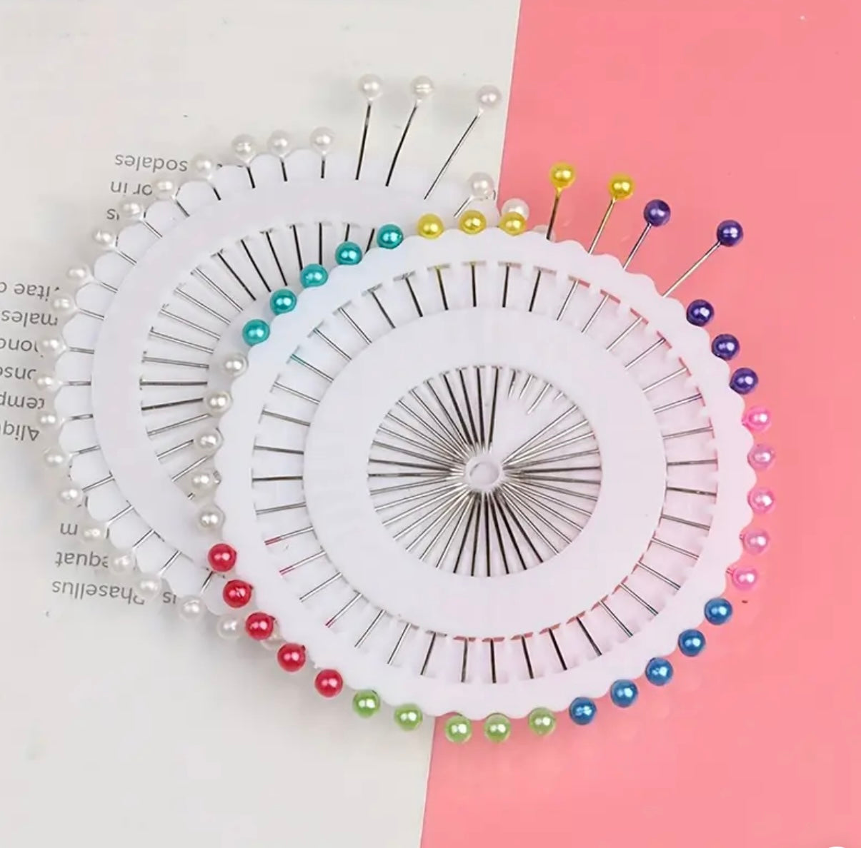 دبابيس مستقيمة لتحديد موضع خياطة القماش - دبابيس متعددة الألوان لؤلؤية وكلاسيكية باللون الأسود/الأبيض للخياطة والحرف اليدوية
