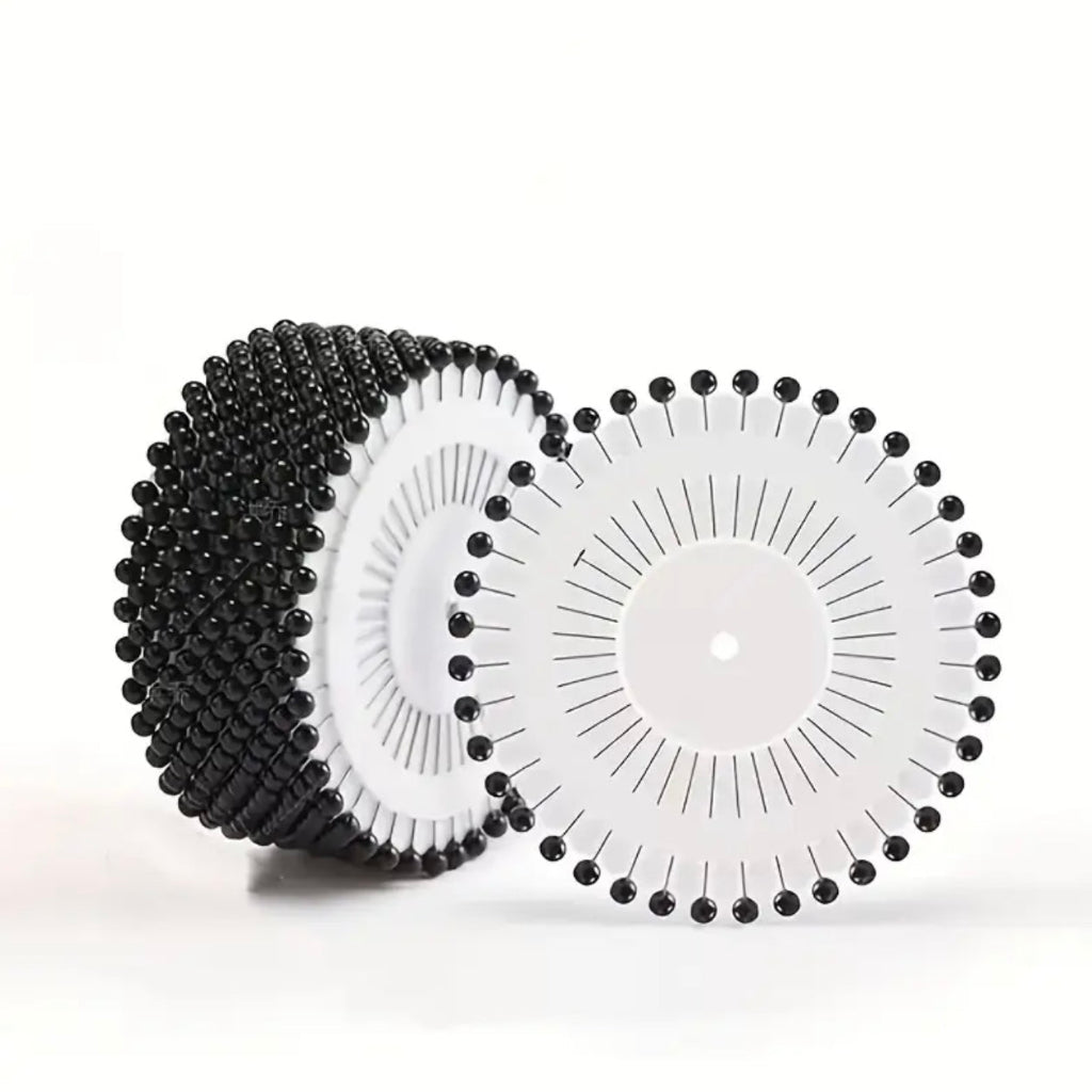 دبابيس مستقيمة لتحديد موضع خياطة القماش - دبابيس متعددة الألوان لؤلؤية وكلاسيكية باللون الأسود/الأبيض للخياطة والحرف اليدوية