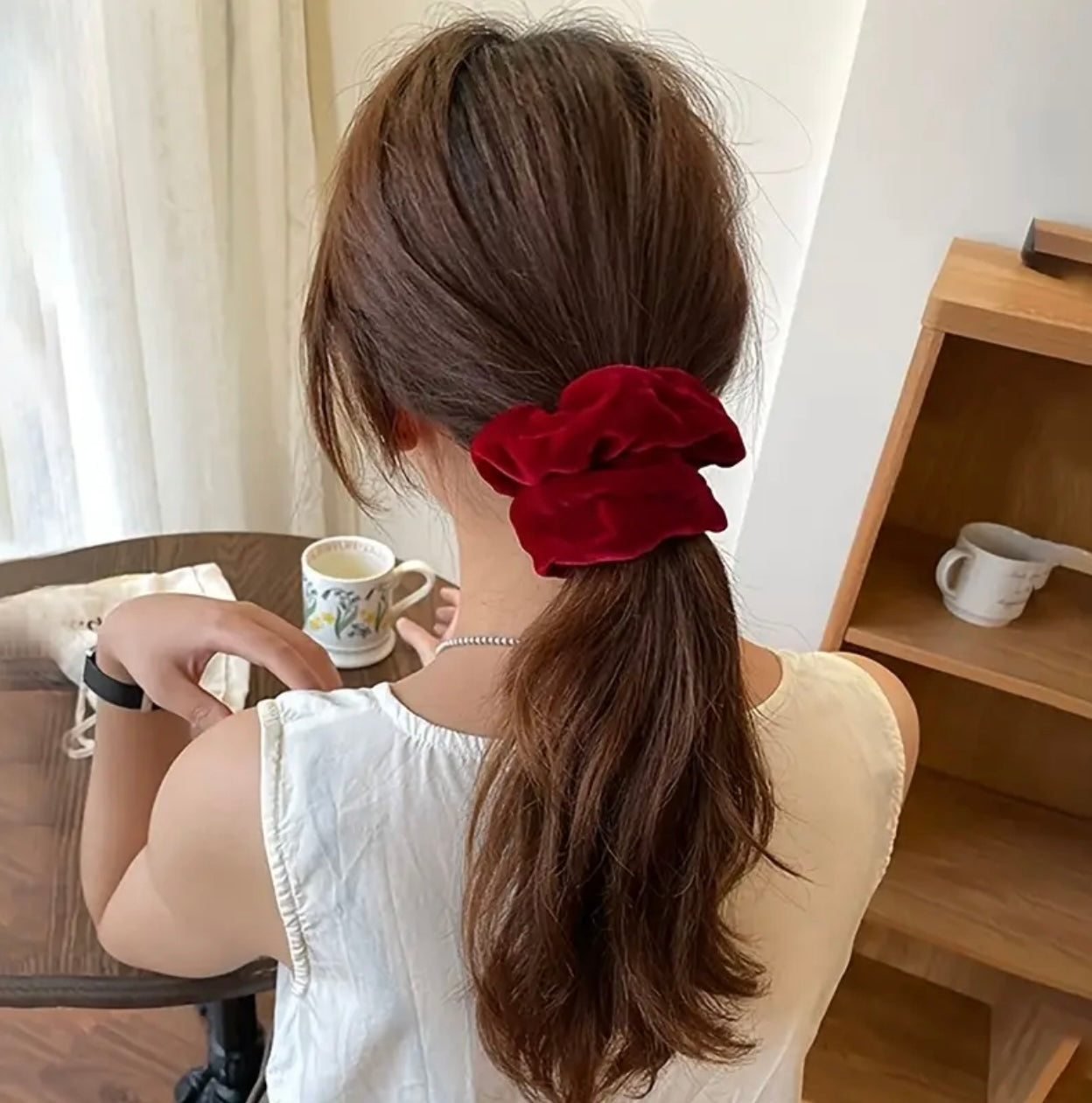 1pc Women's terry hair band Multicolours, fashionable and versatile, elegant and high-end daily hair tie accessories