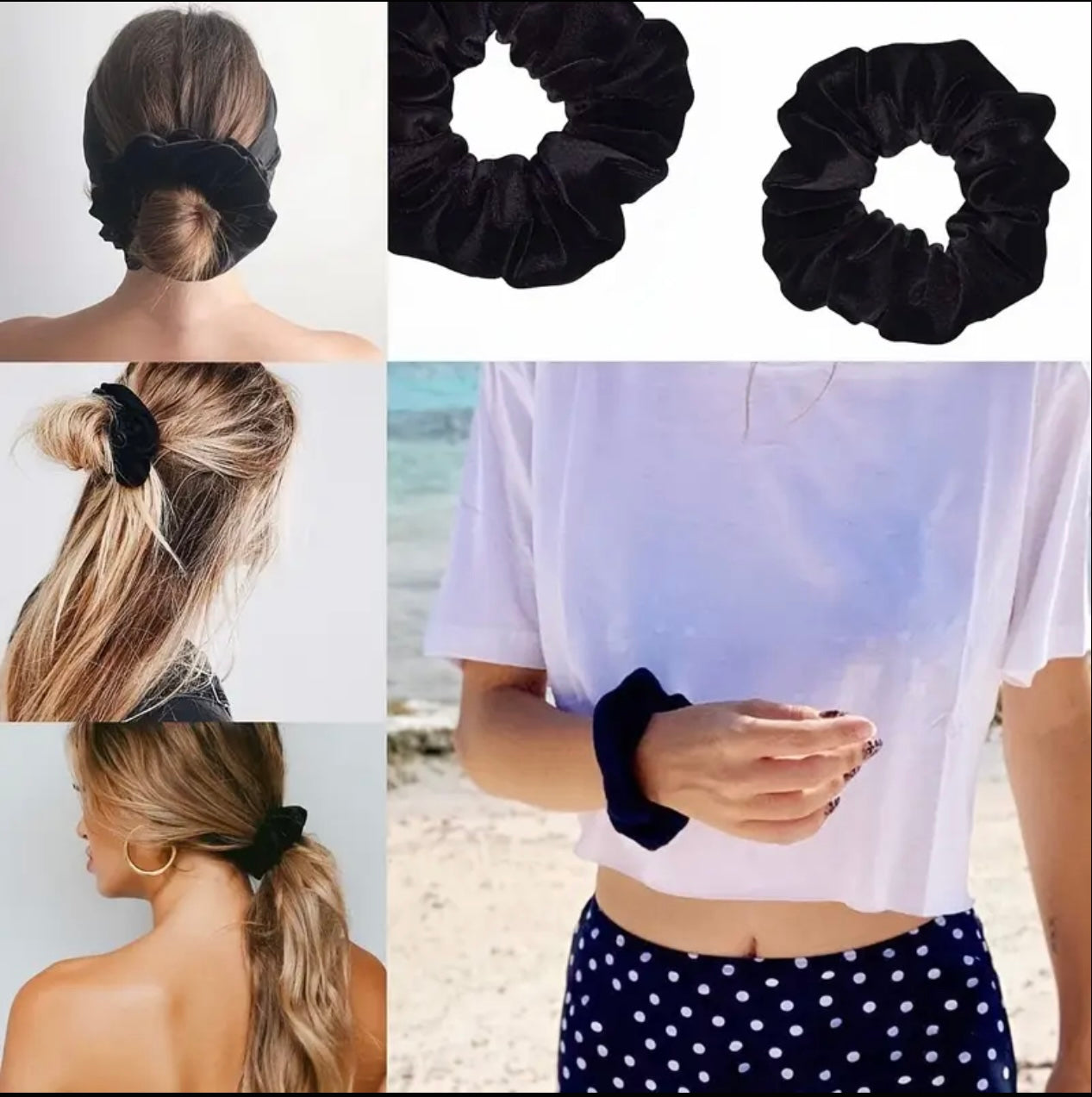1pc Women's terry hair band Multicolours, fashionable and versatile, elegant and high-end daily hair tie accessories