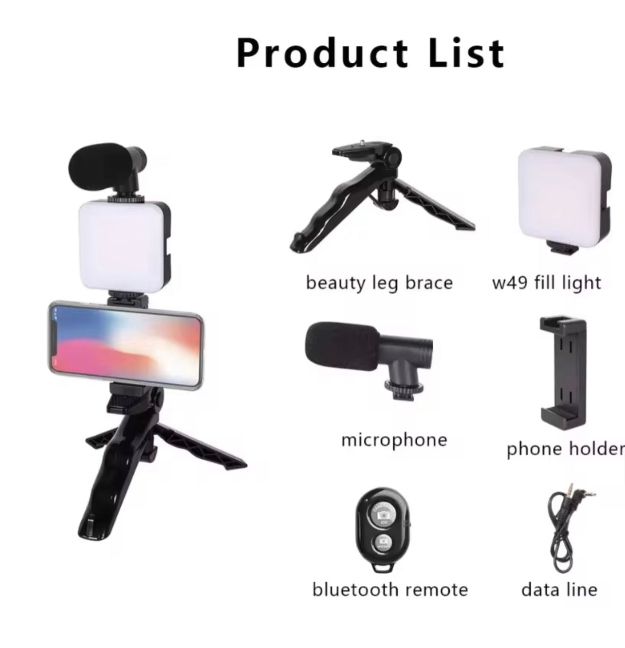 Video Making Kit Camera Phone Octopus Tripod Video Kit Led Light Microphone Tripod Hands Tk Video Lighting Kit Selfie Stick