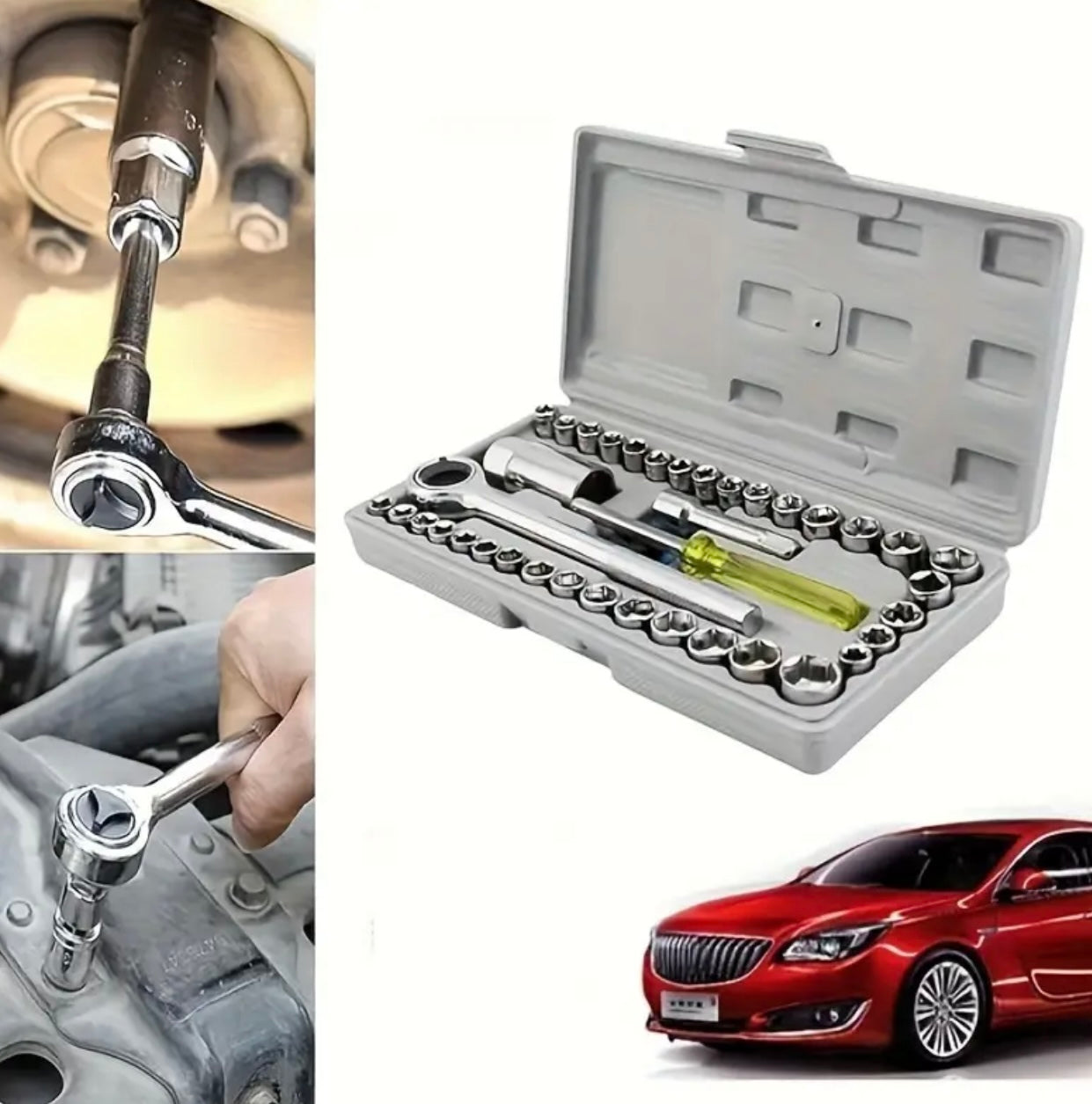 Professional Carbon Steel Ratchet Wrench Set – Multi-Functional Automotive Toolbox