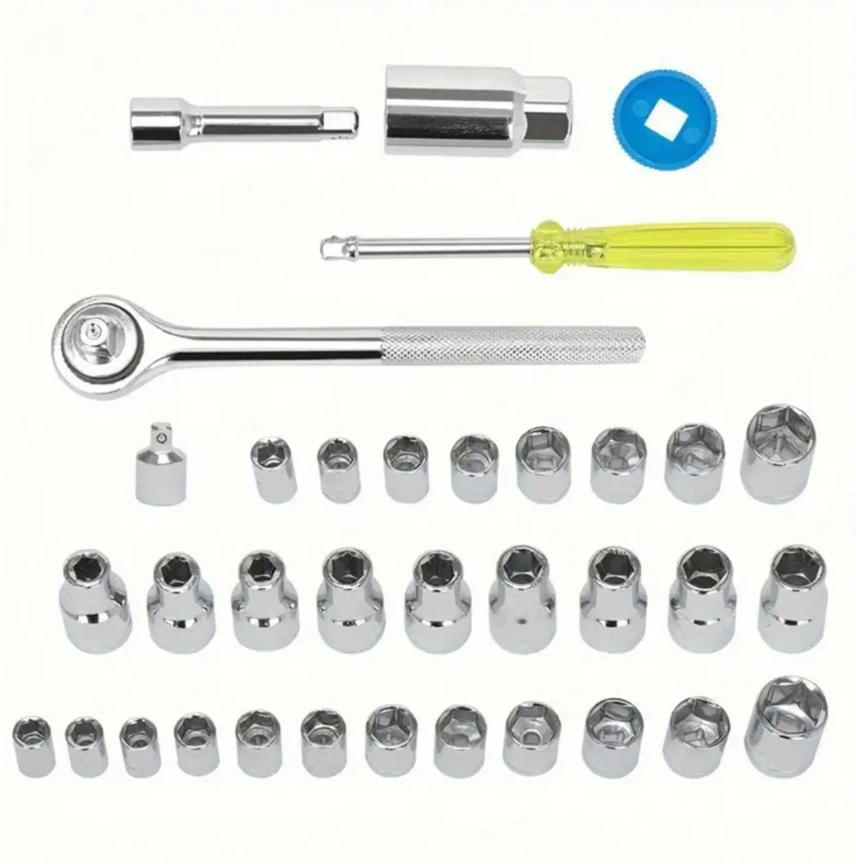 Professional Carbon Steel Ratchet Wrench Set – Multi-Functional Automotive Toolbox