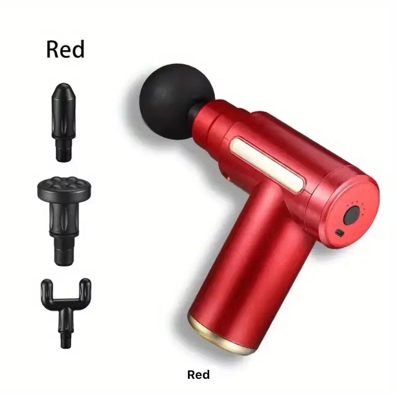 Compact Deep Massage Gun – Handheld, USB Rechargeable with Multiple Attachments for Full Body & Facial Relaxation