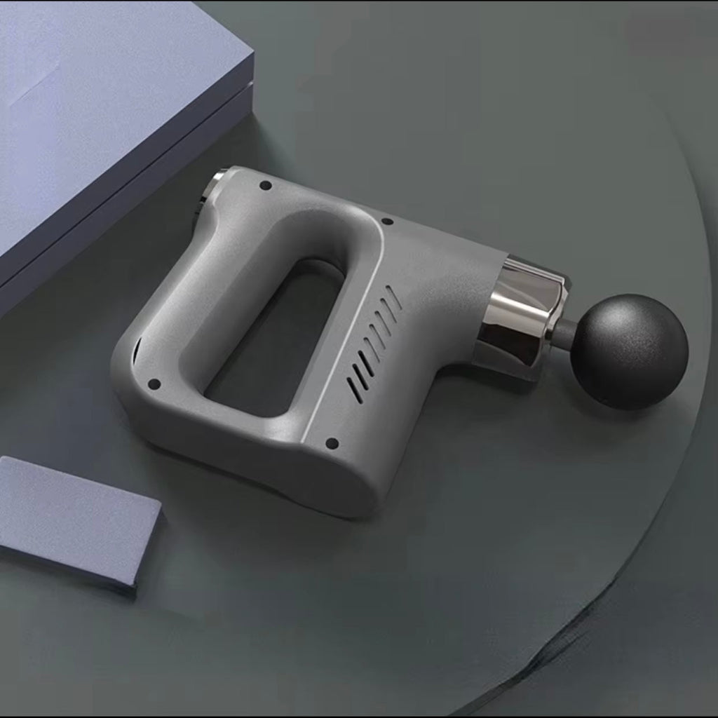 Portable Handheld Relaxer β Rechargeable Full-Body Massage Tool with Black & Silver Design