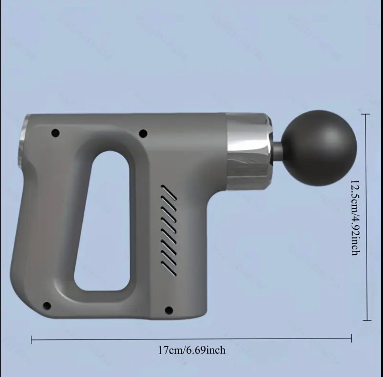 Portable Handheld Relaxer – Rechargeable Full-Body Massage Tool with Black & Silver Design