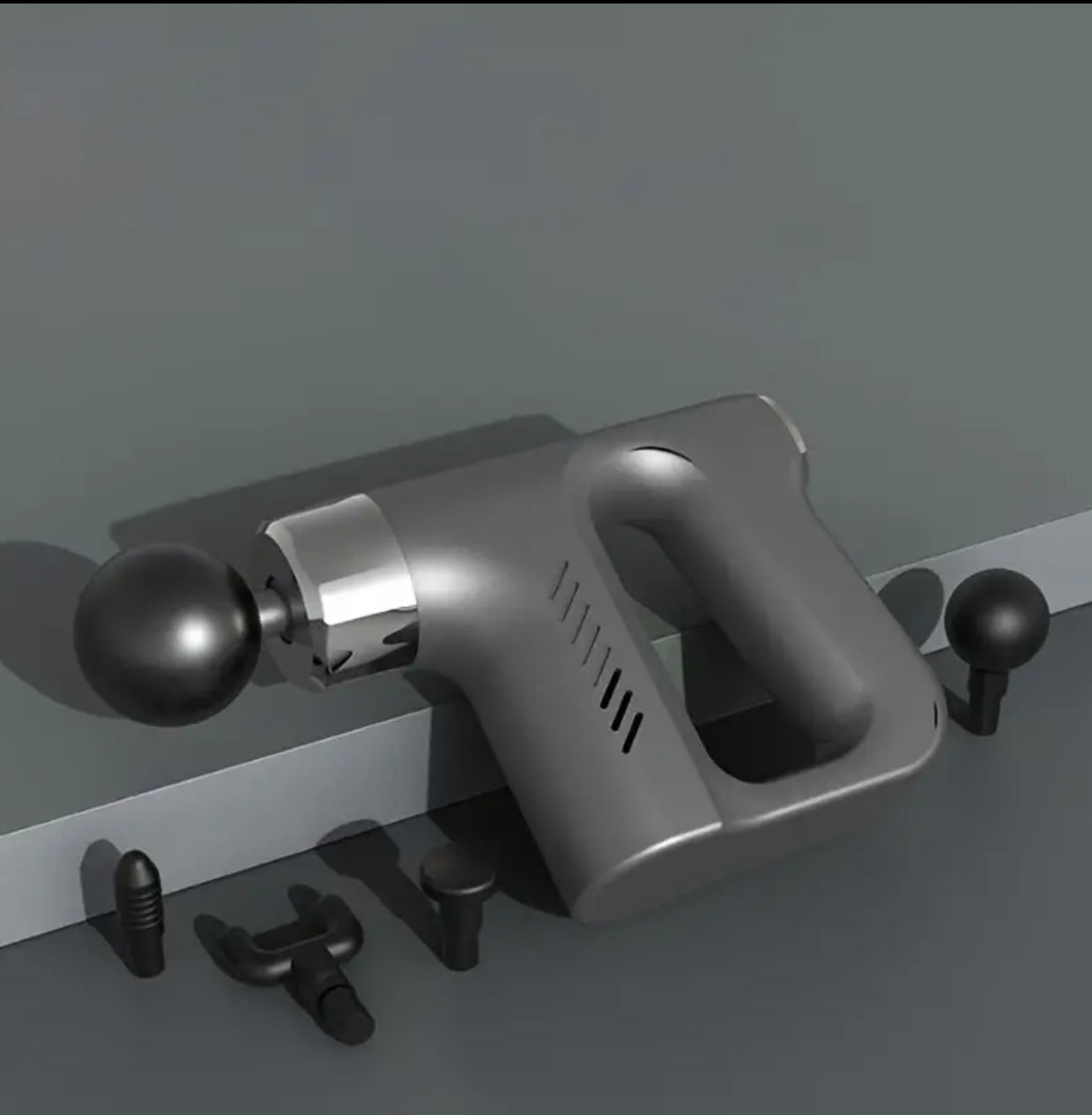 Portable Handheld Relaxer – Rechargeable Full-Body Massage Tool with Black & Silver Design