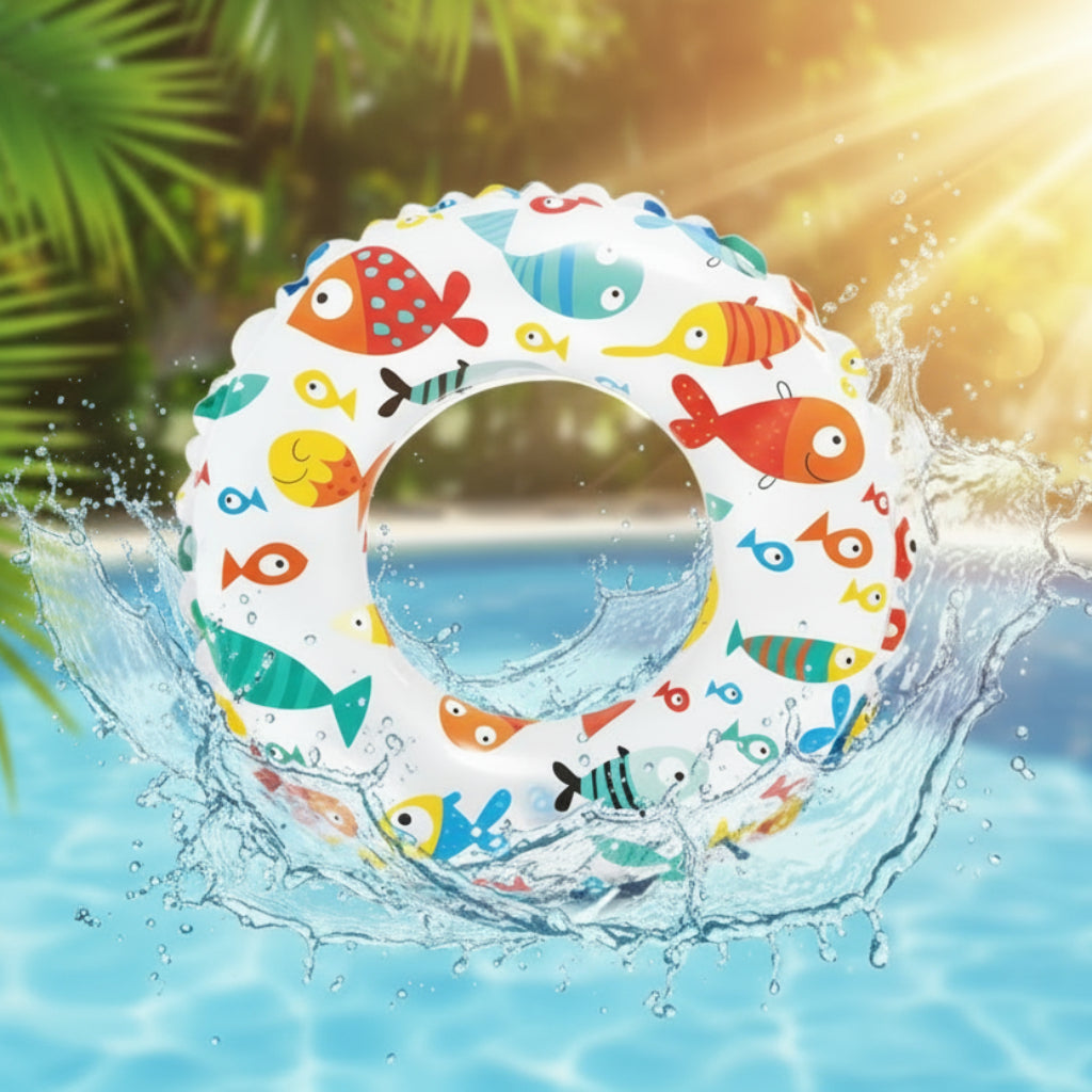 Colorful Kids Inflatable Swimming Ring – Fun Pool Float with Cartoon Designs Random designs