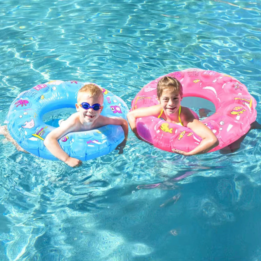 Colorful Kids Inflatable Swimming Ring – Fun Pool Float with Cartoon Designs Random designs