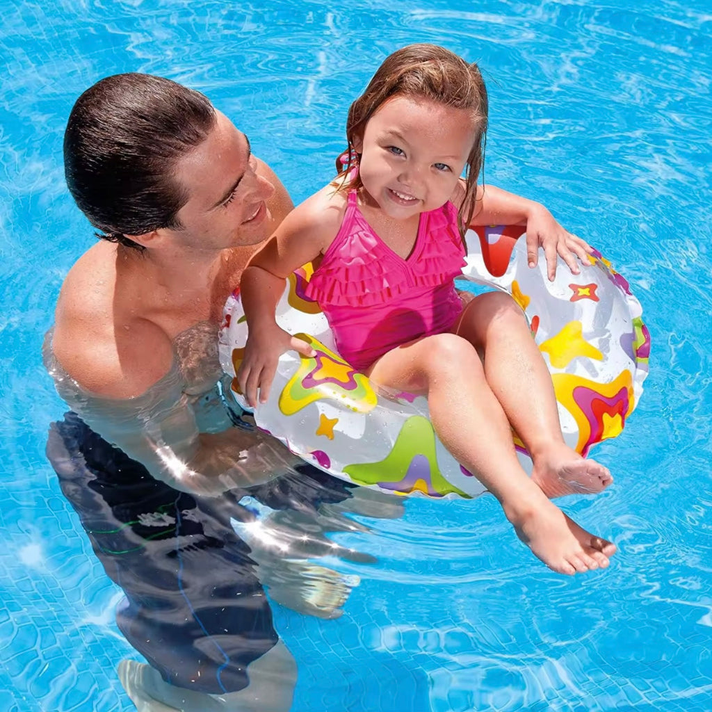 Colorful Kids Inflatable Swimming Ring – Fun Pool Float with Cartoon Designs Random designs