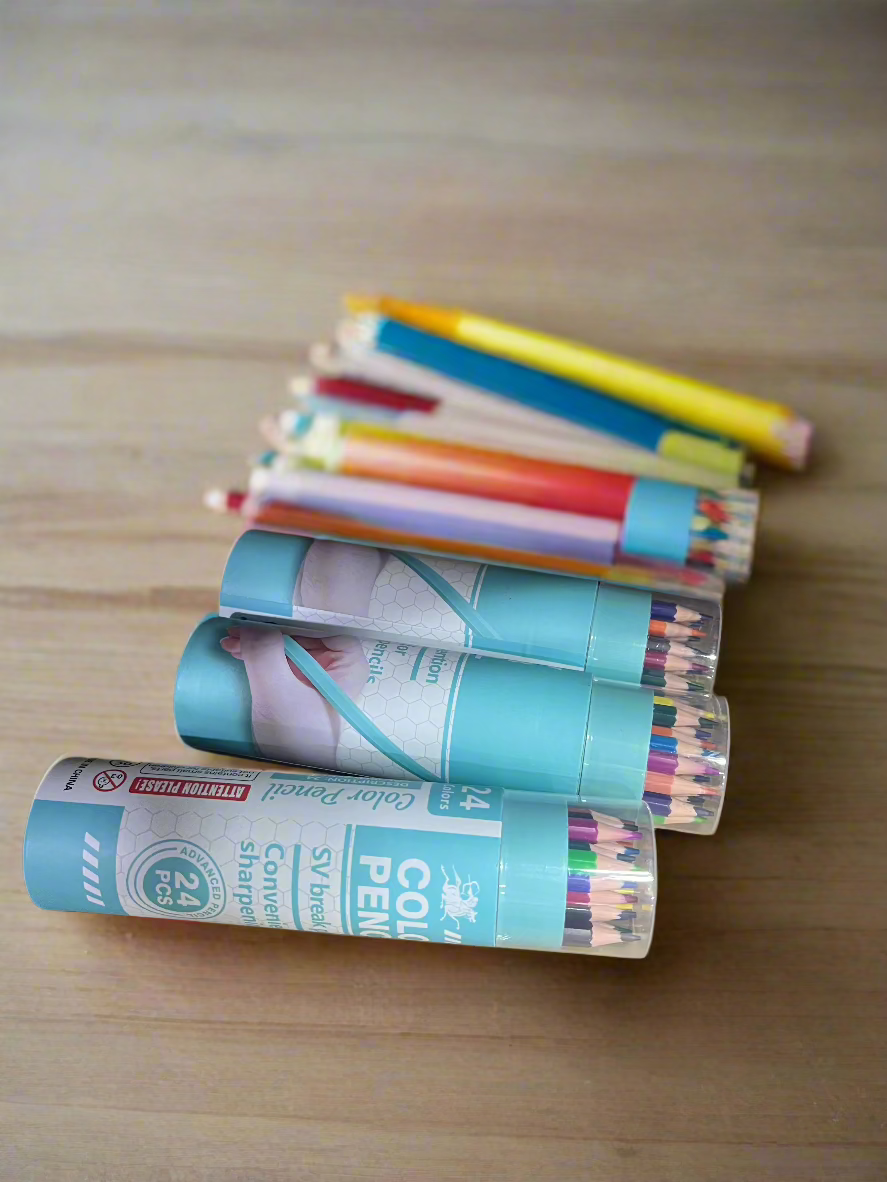 24 Vibrant Colored Pencils Set – Premium Quality for Artists & Students