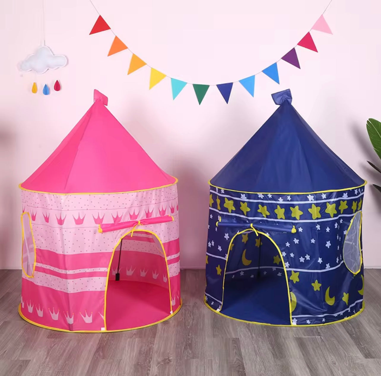Free Custom Made Home Use Toy Tent House Portable Children's Tent Pink and Blue |Non-toxic| Kids Playing Tent with out ball