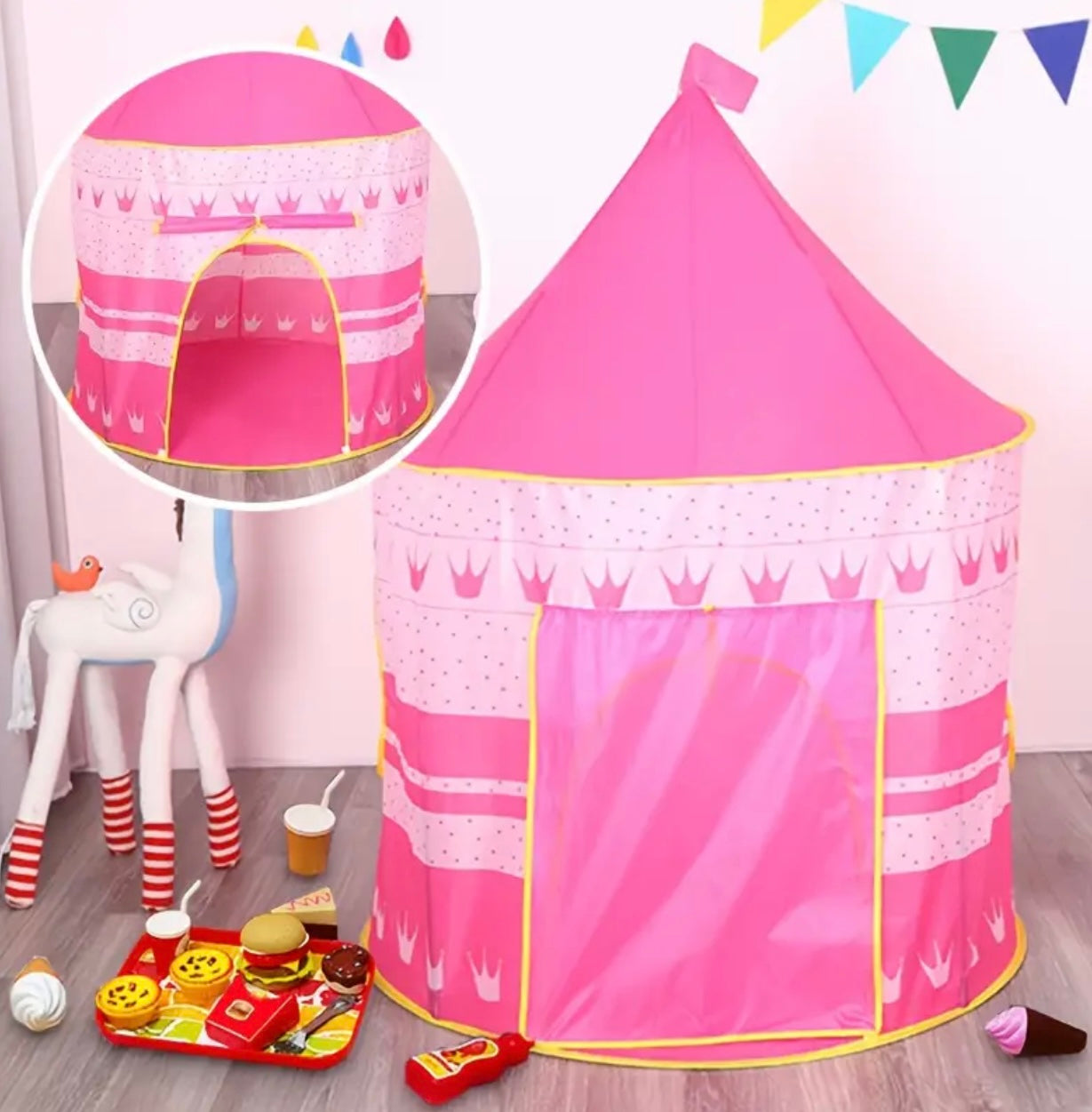 Free Custom Made Home Use Toy Tent House Portable Children's Tent Pink and Blue |Non-toxic| Kids Playing Tent with out ball
