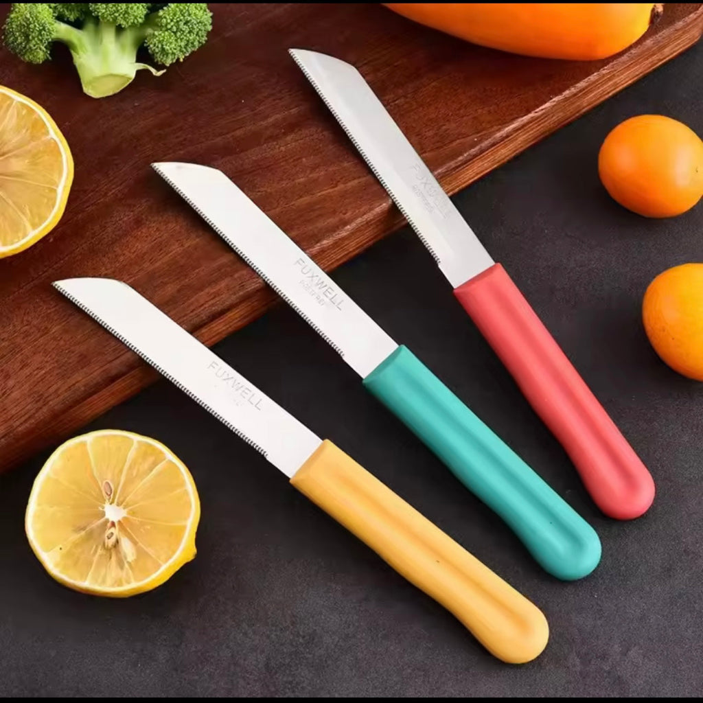 12pcs مقبض PP ملون pp skknifes مجموعة fuxwell l concord الفولاذ المقاوم للصدأ الفاكهة