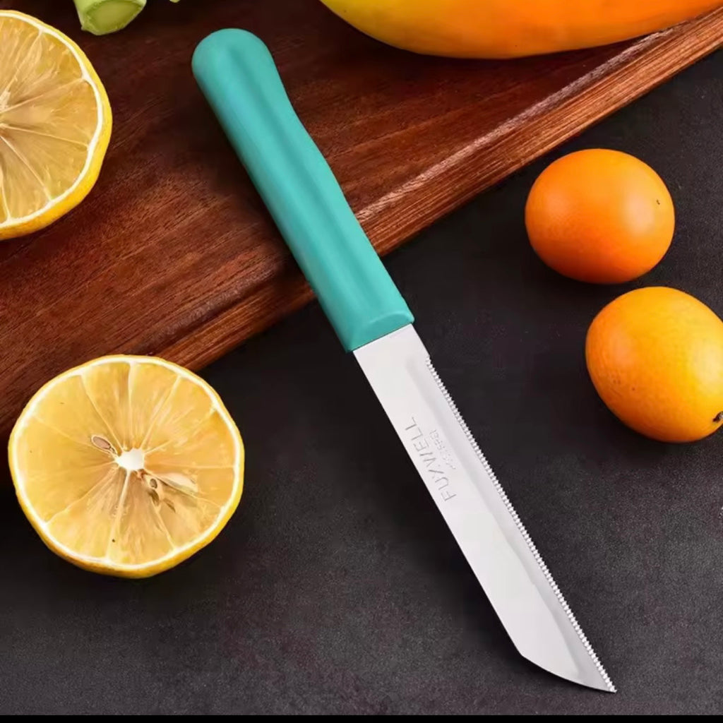 12Pcs Colorful PP Handle Paring Knifes Set Fuxwell l A Concord Stainless Steel Fruit Knifes Blister Card Set