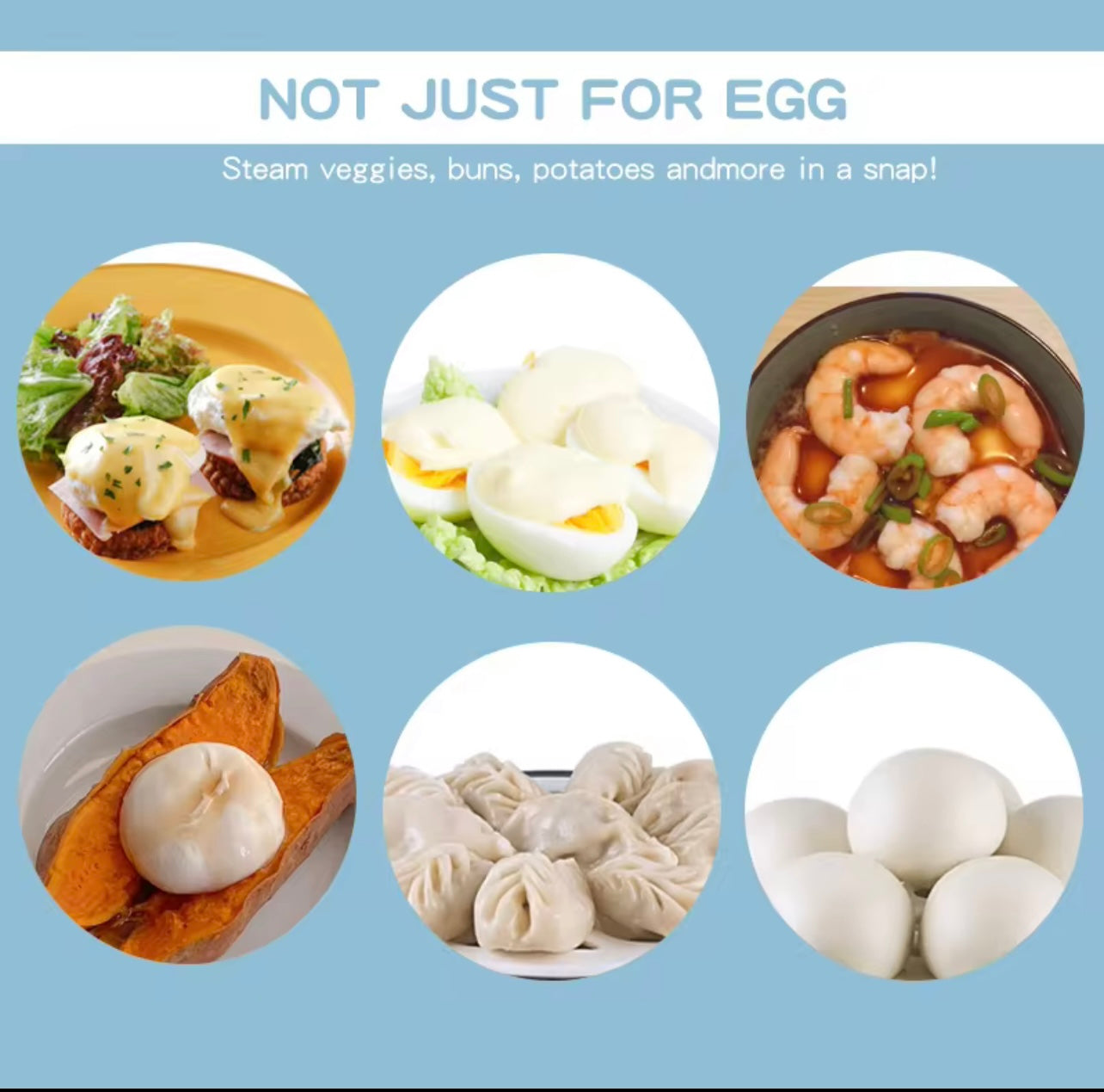 Portable Automatic Mini Egg Boiler – Stainless Steel Quick Egg Steamer for Hard-Boiled Eggs