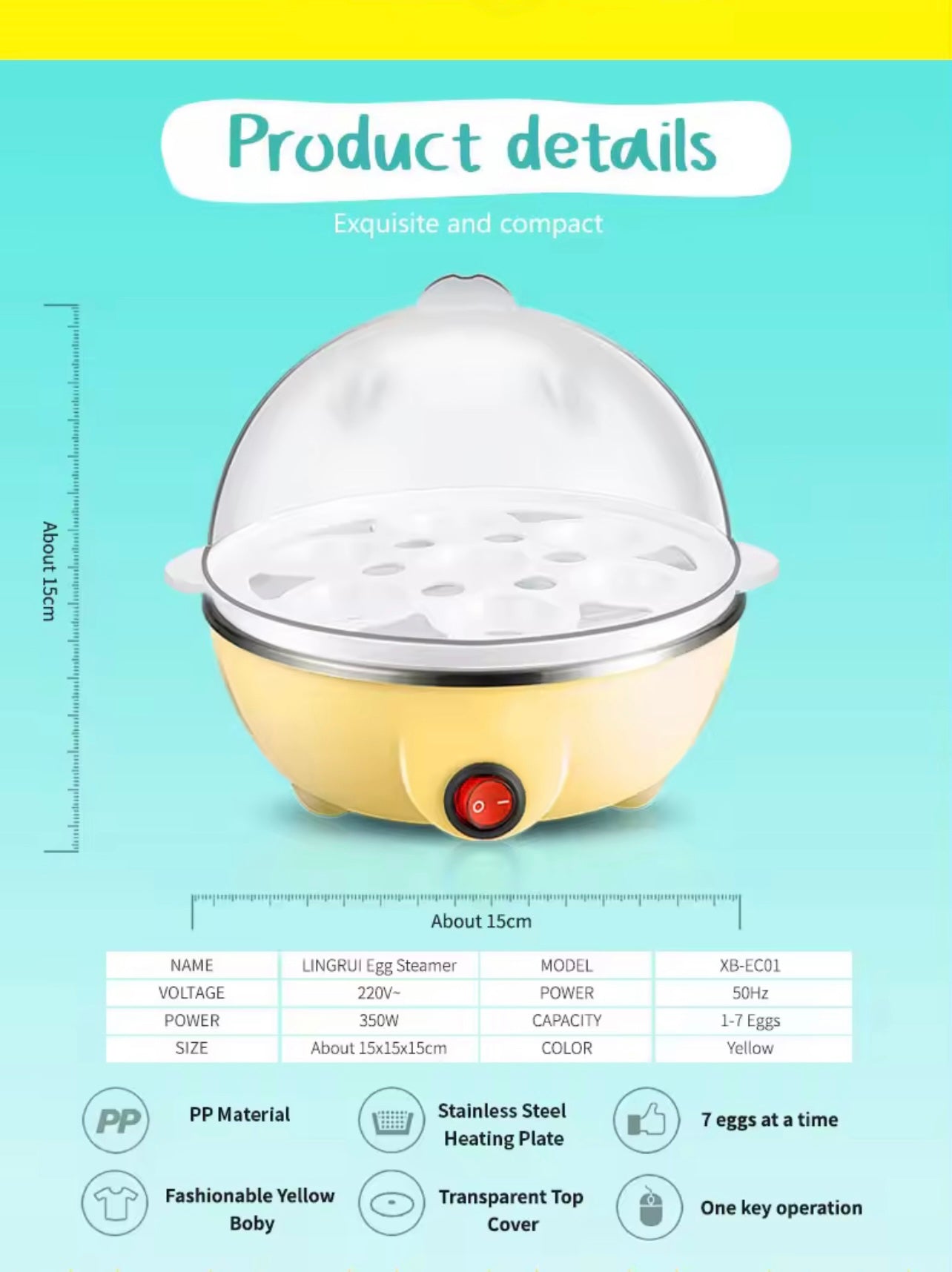 Portable Automatic Mini Egg Boiler – Stainless Steel Quick Egg Steamer for Hard-Boiled Eggs