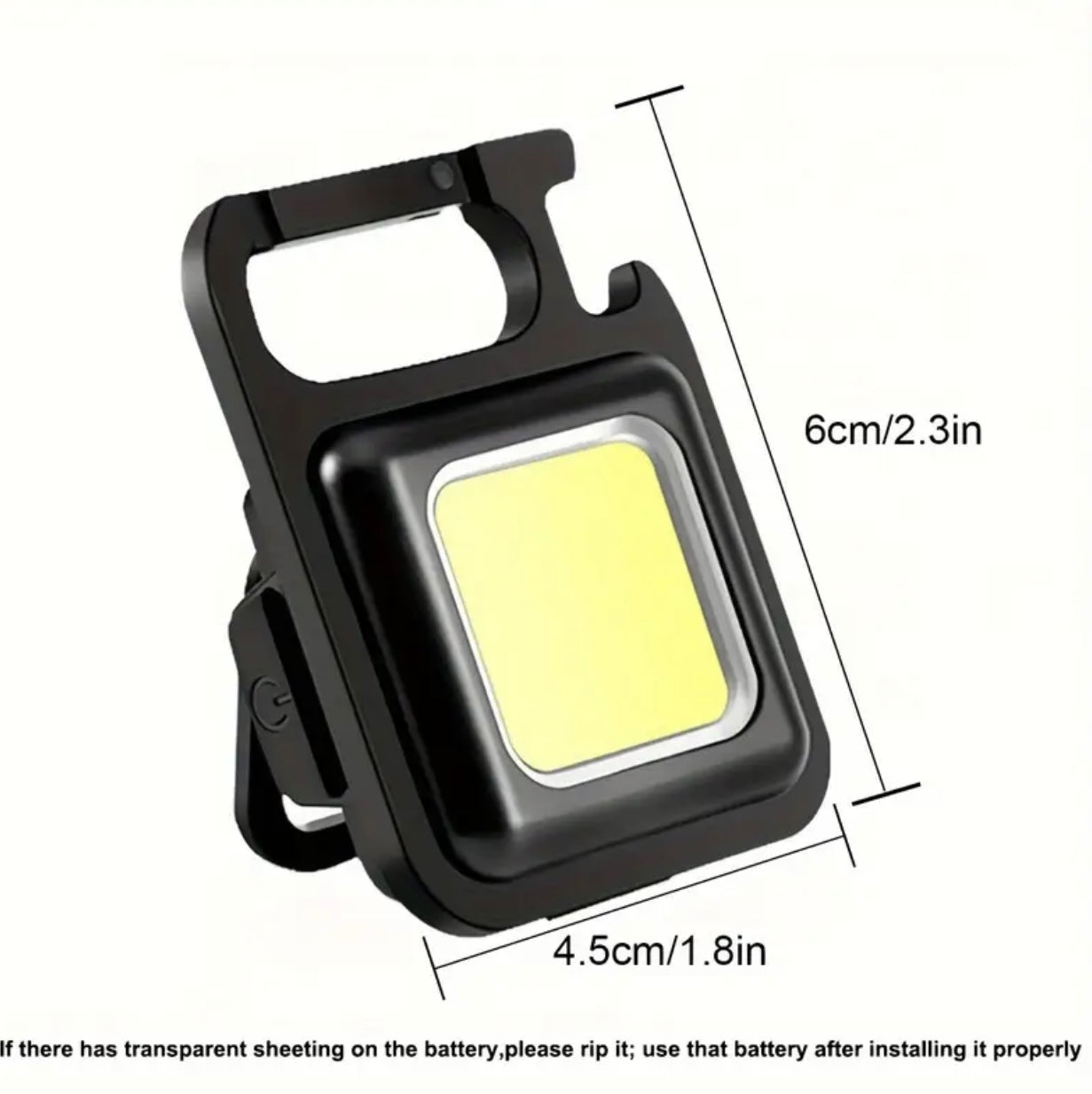 Portable Mini Keychain LED Headlamp – USB Rechargeable with 3 Light Modes