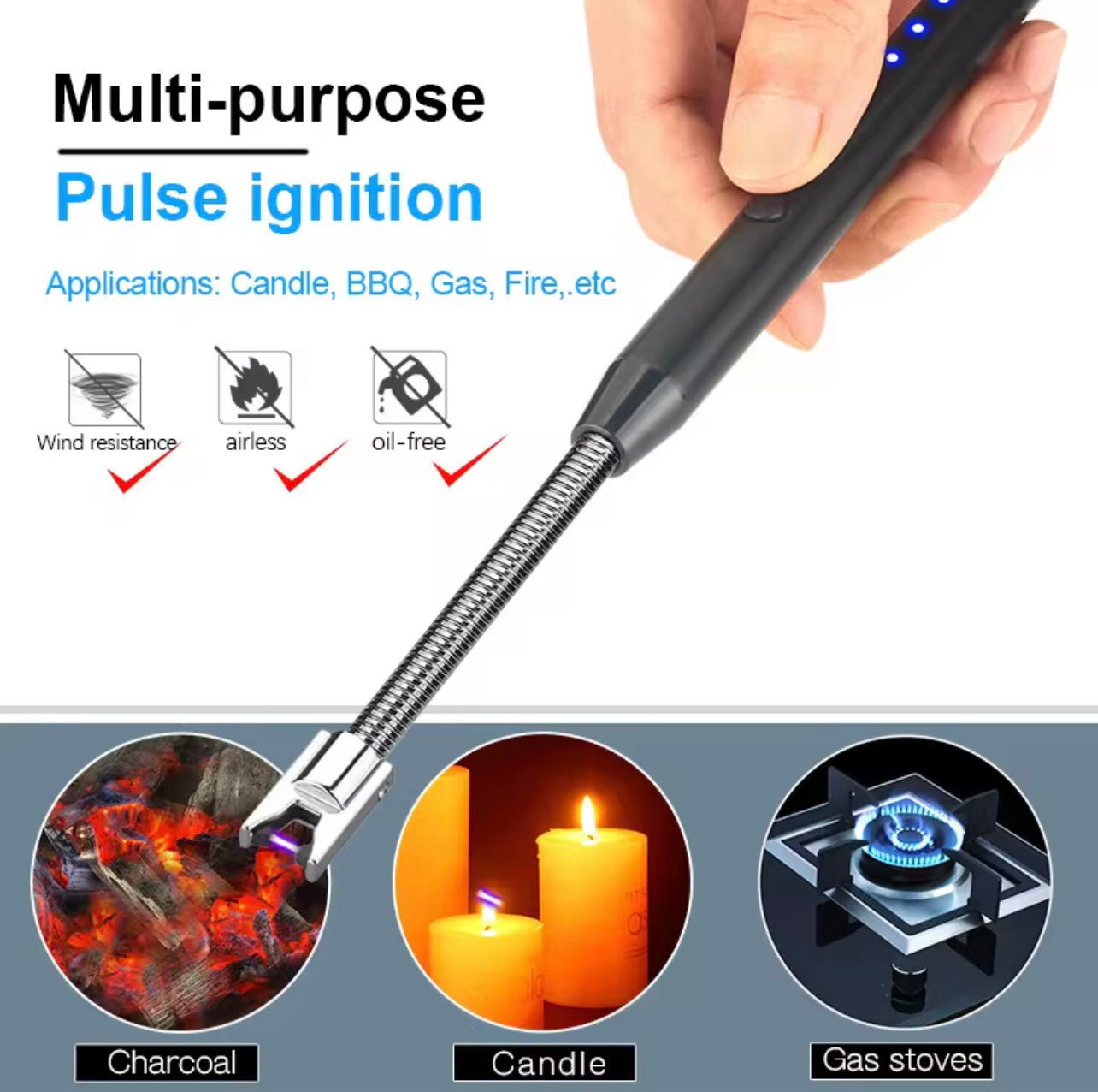 1 pcs Windproof Fireless Electric Lighter β Rechargeable Smart Spark Gun