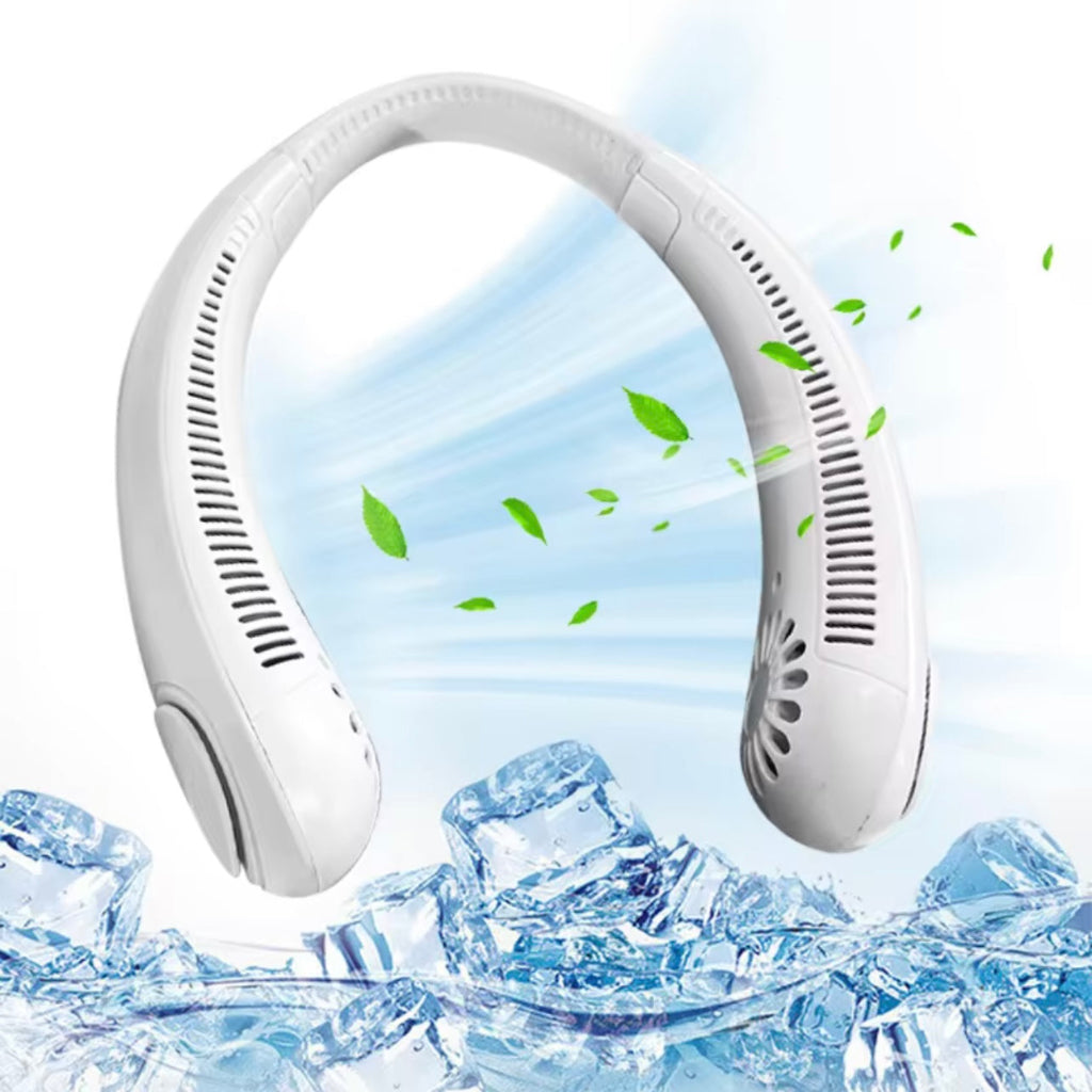 Portable USB Rechargeable Neck Fan – 3 Speeds, Ultra-Quiet, Blade-Free, Travel-Friendly