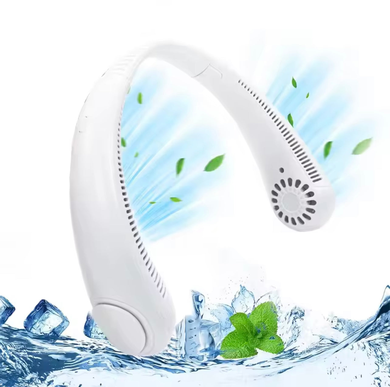 Portable USB Rechargeable Neck Fan – 3 Speeds, Ultra-Quiet, Blade-Free, Travel-Friendly