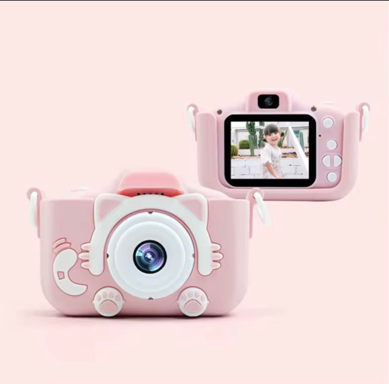 كاميرا عالية الدقة للأطفال ذات عدسة مزدوجة - 3000 صورة، ومرشحات ممتعة، وألعاب صغيرة مع غطاء سيليكون مقاوم للسقوط