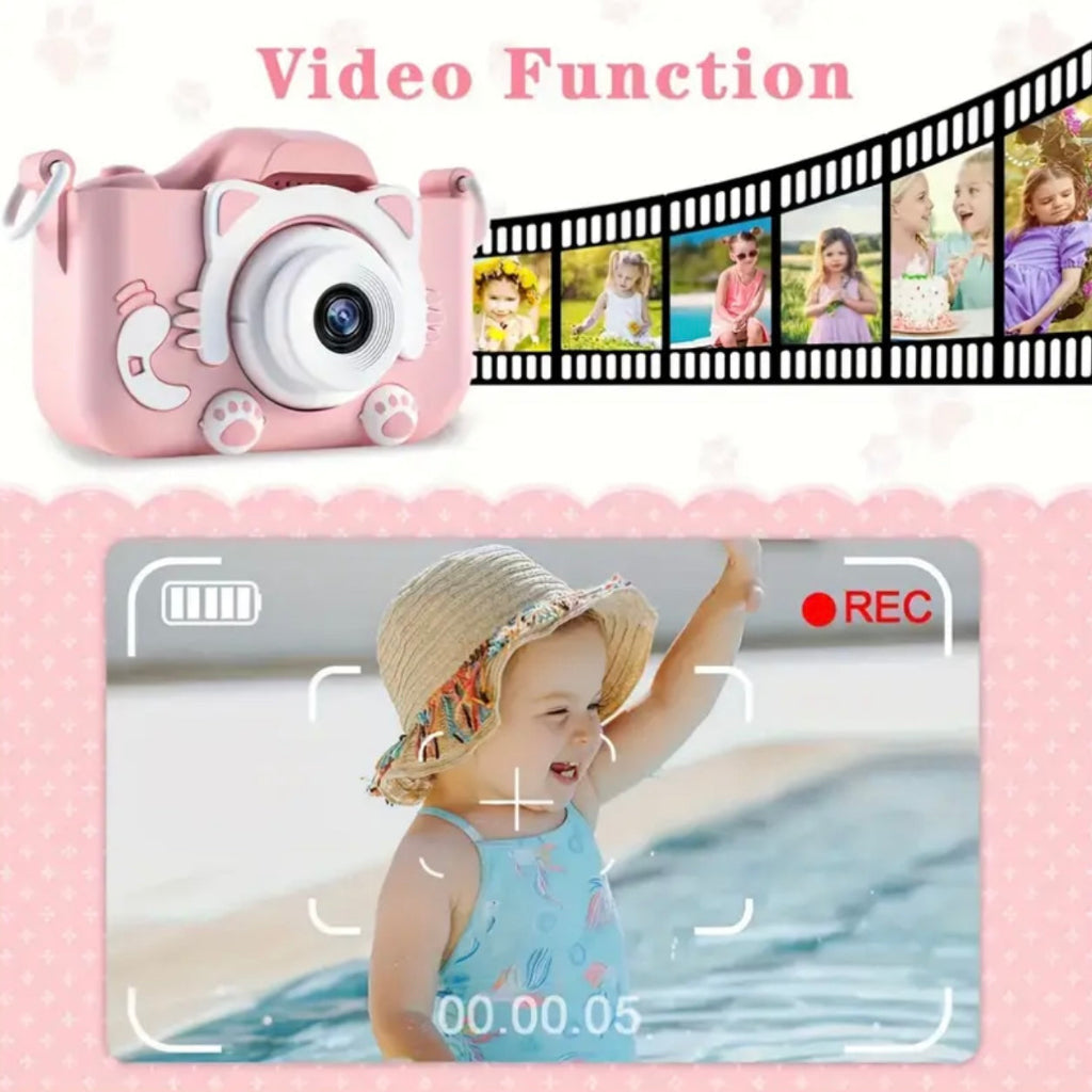 HD Dual-Lens Kids Camera – 3000 Photos, Fun Filters, Mini-Games with Drop-Resistant Silicone Case