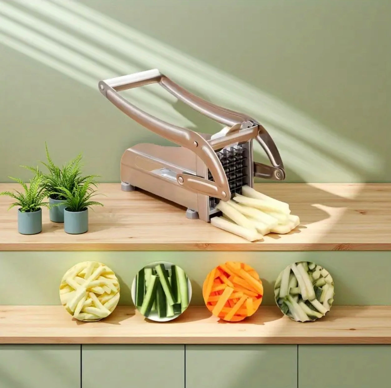 قطاعة الخضار والقلي الفرنسية متعددة الوظائف من الفولاذ المقاوم للصدأ - قطاعة البطاطس والجزر والخيار والبصل