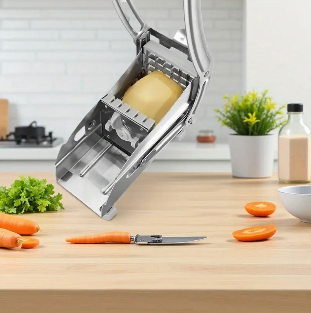 قطاعة الخضار والقلي الفرنسية متعددة الوظائف من الفولاذ المقاوم للصدأ - قطاعة البطاطس والجزر والخيار والبصل