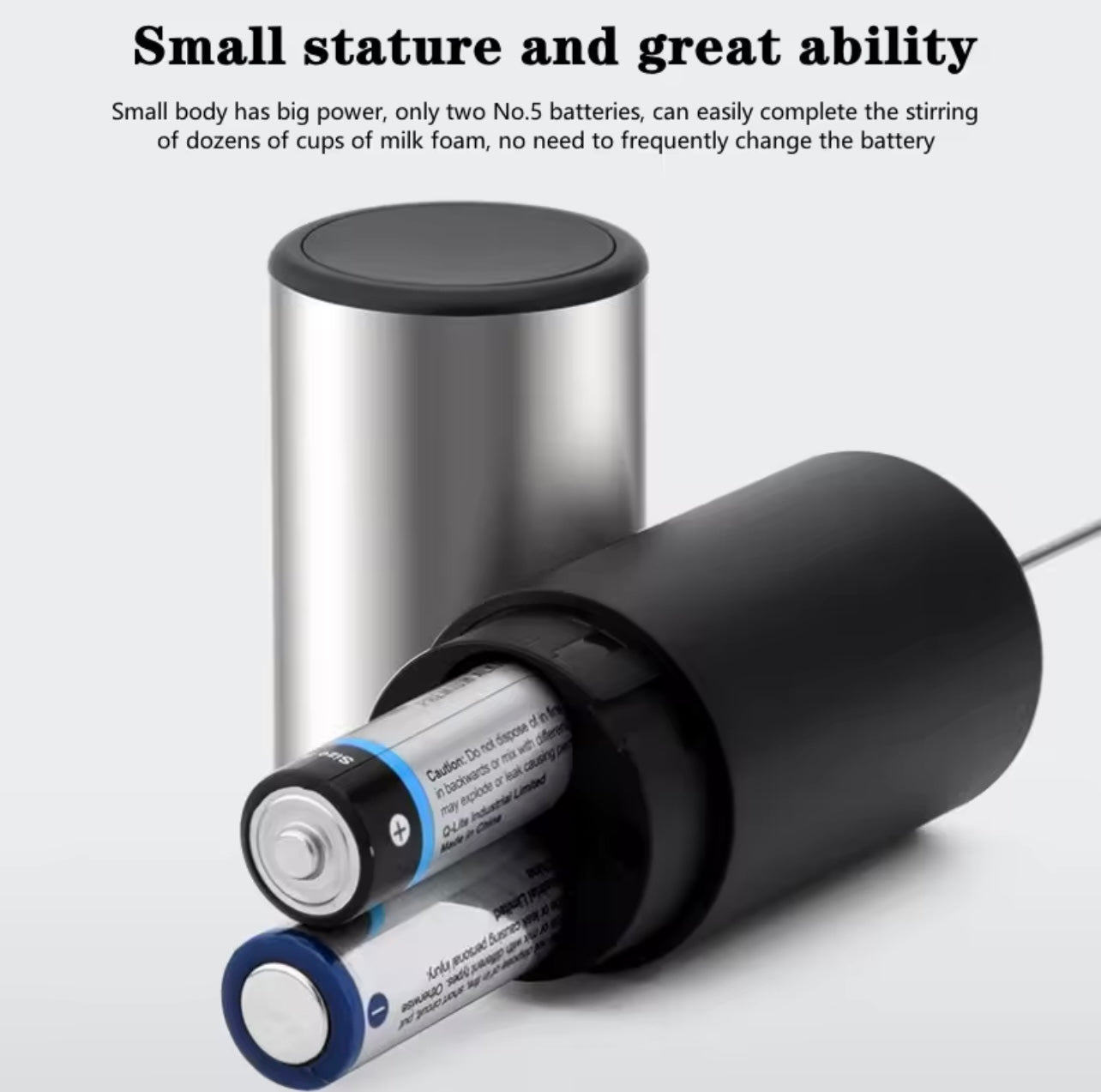 ماكينة صنع رغوة الحليب الكهربائية – تعمل بالبطارية وتصميم من الفولاذ المقاوم للصدأ