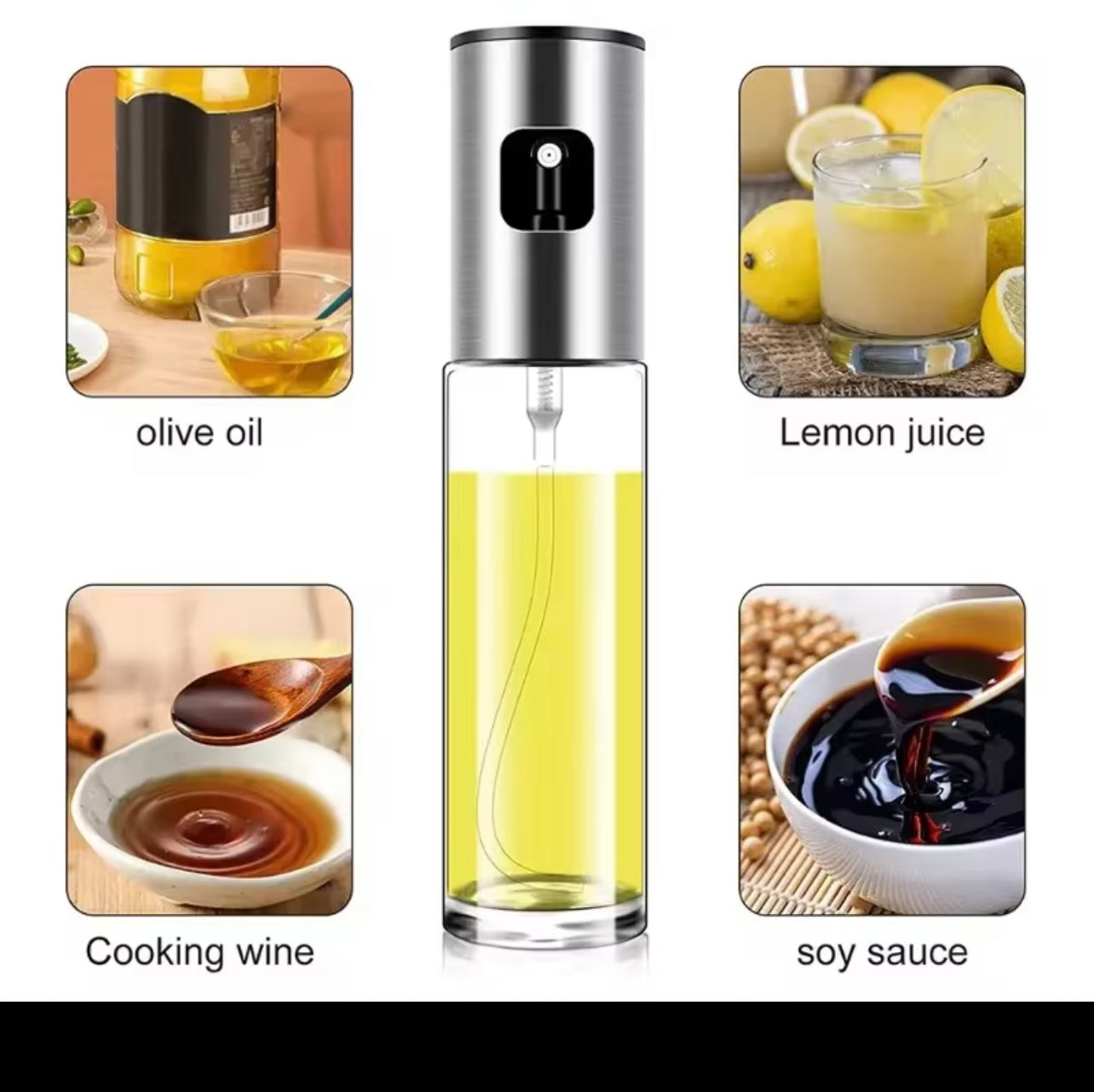 بخاخ زيت زيتون زجاجي – 100 مل بخاخة طبخ خالية من مادة BPA