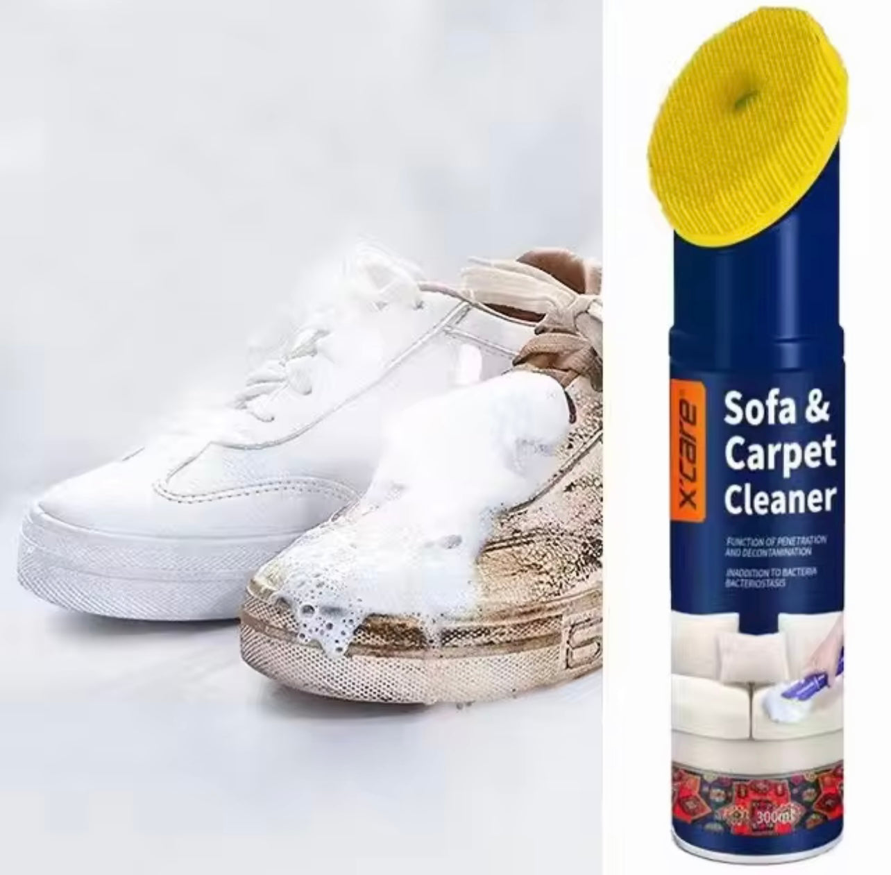 XCARE Multipurpose Foam Cleaner – 300ML for Leather, Fabric, and Car Interiors